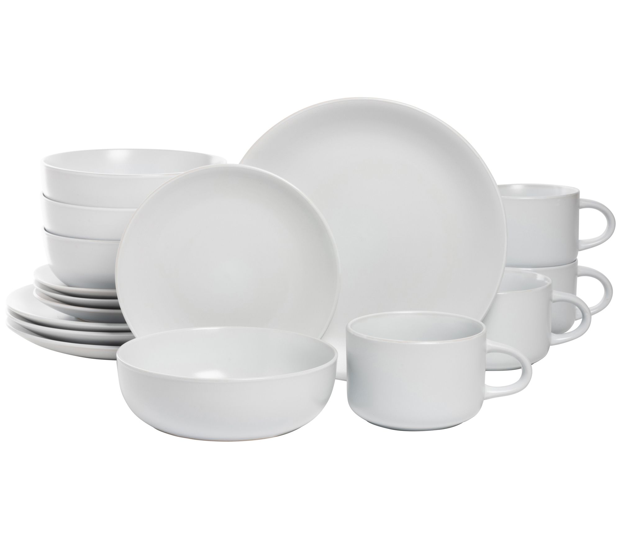 10 Strawberry Street Wazee Matte 16-Pc Coupe Dinnerware Set