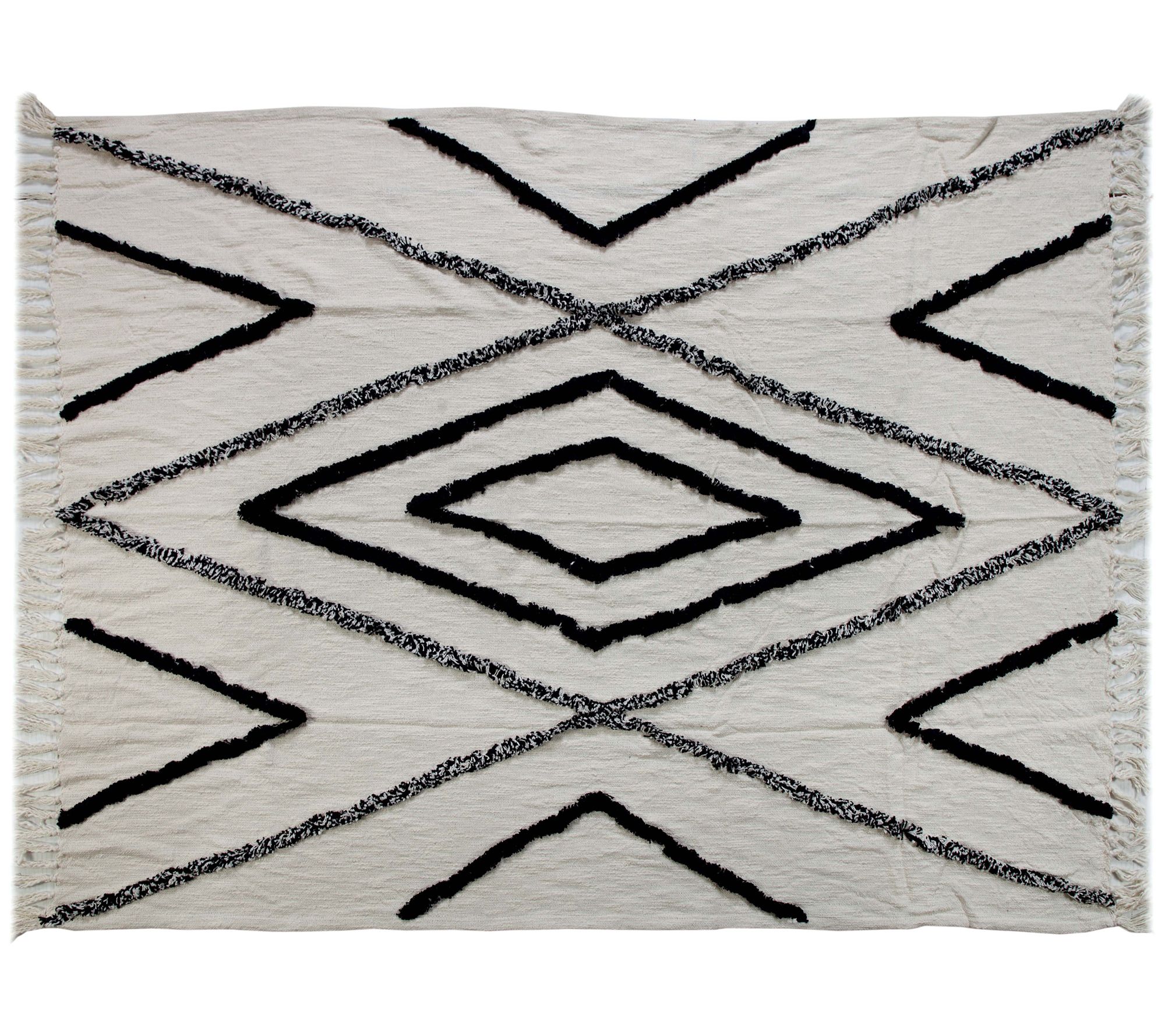 Ox Bay Grayscale Diamonds Throw Blanket