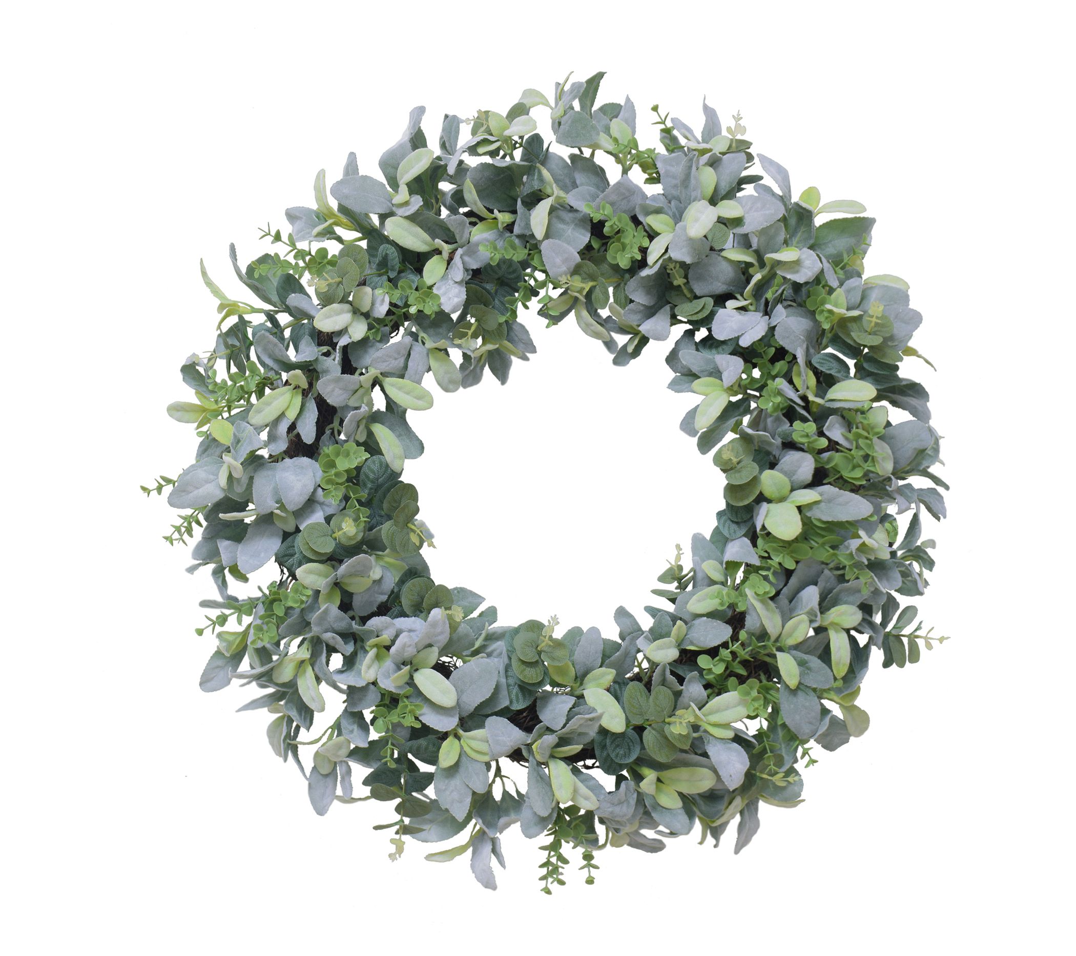 Puleo International 28" Flocked Lambs Ear Spring Wreath