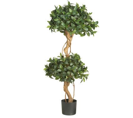 4' Sweet Bay Double Ball Topiary Tree by NearlyNatural