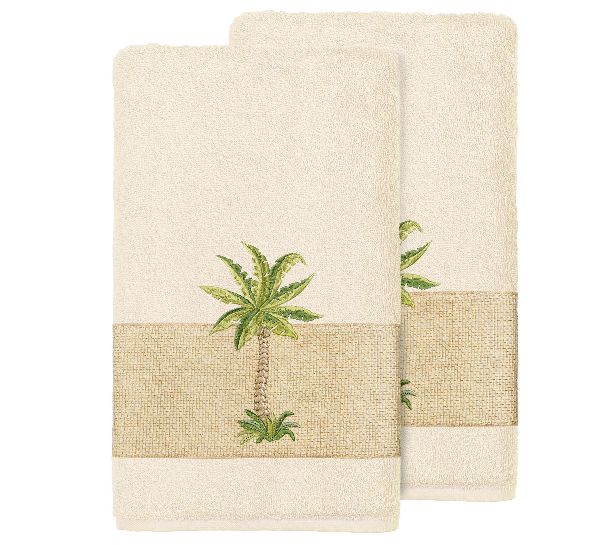 Linum Home Textiles Colton 2PC Embellished BathTowel Set