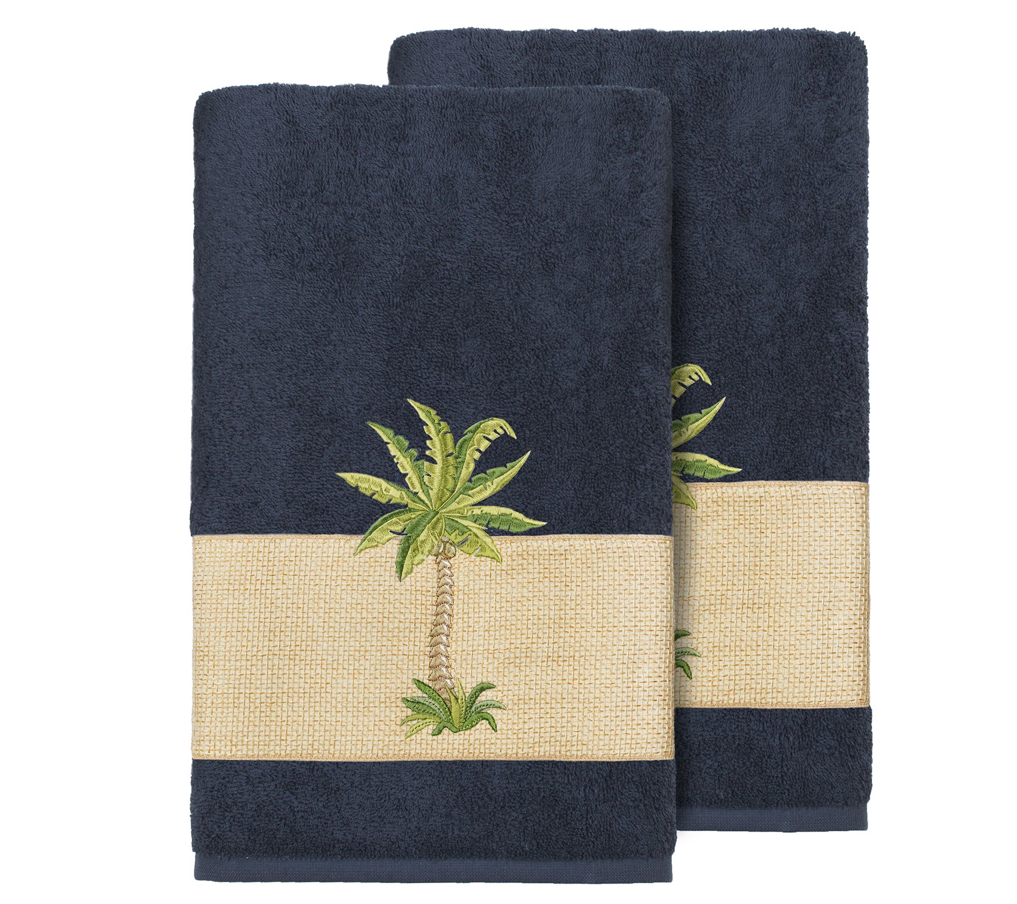 Linum Home Textiles Colton 2PC Embellished BathTowel Set