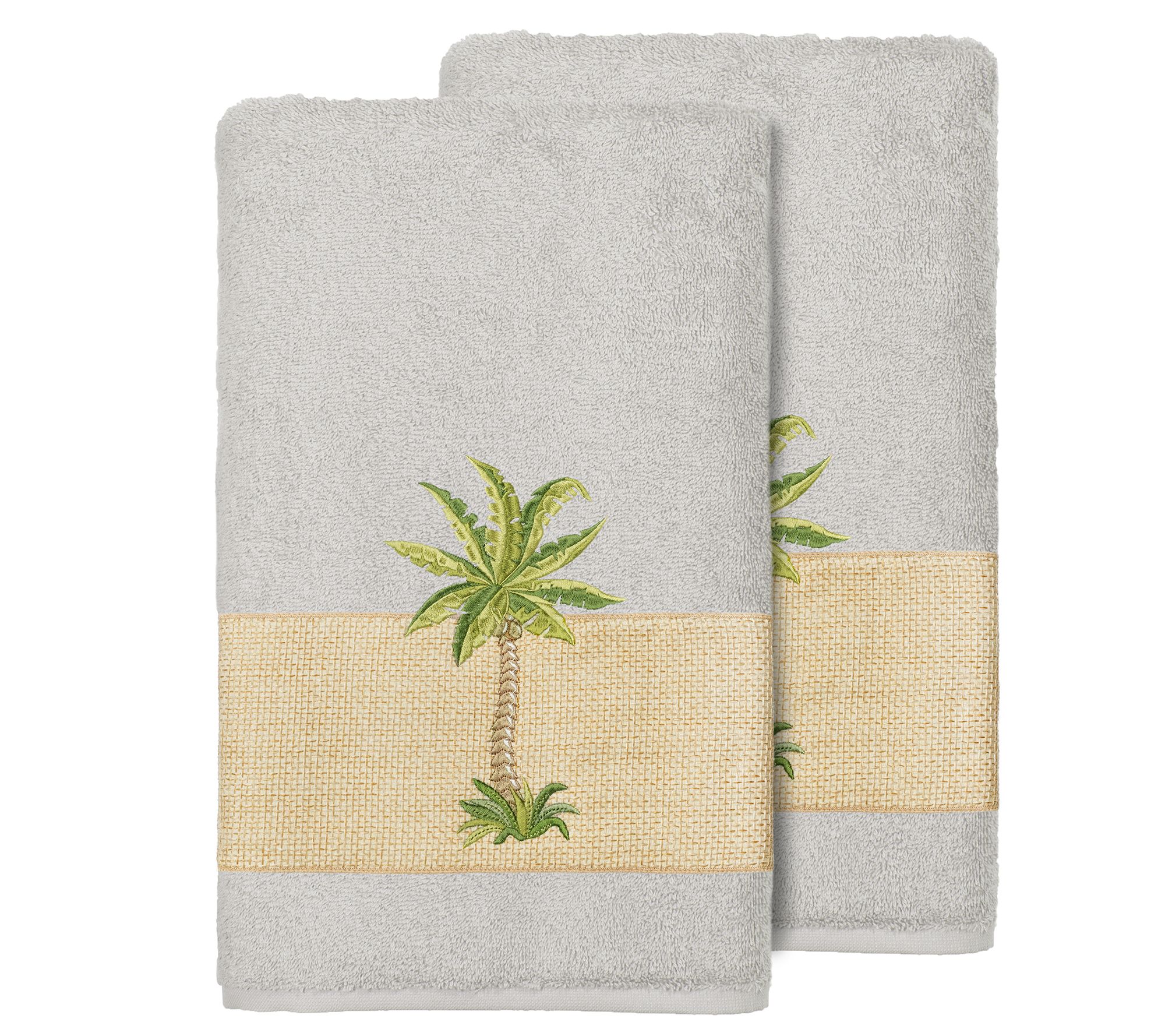 Linum Home Textiles Colton 2PC Embellished BathTowel Set