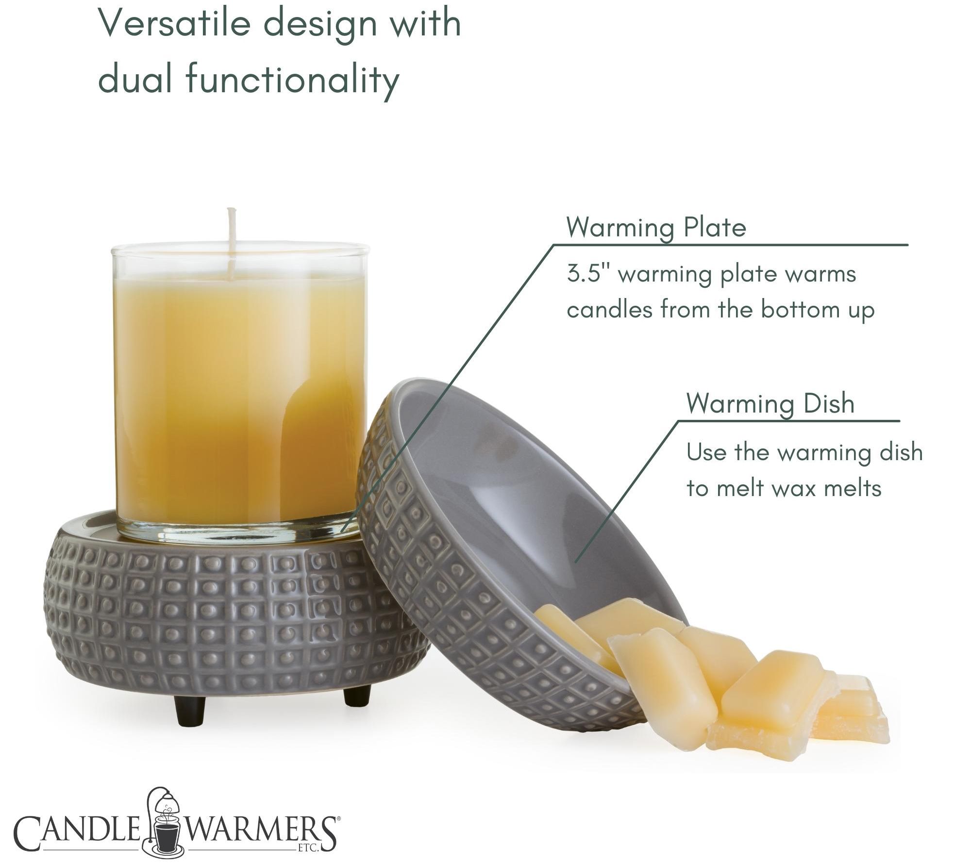 Slate 2In1 Wax and Candle Warmer Plus 2 Wax Melts