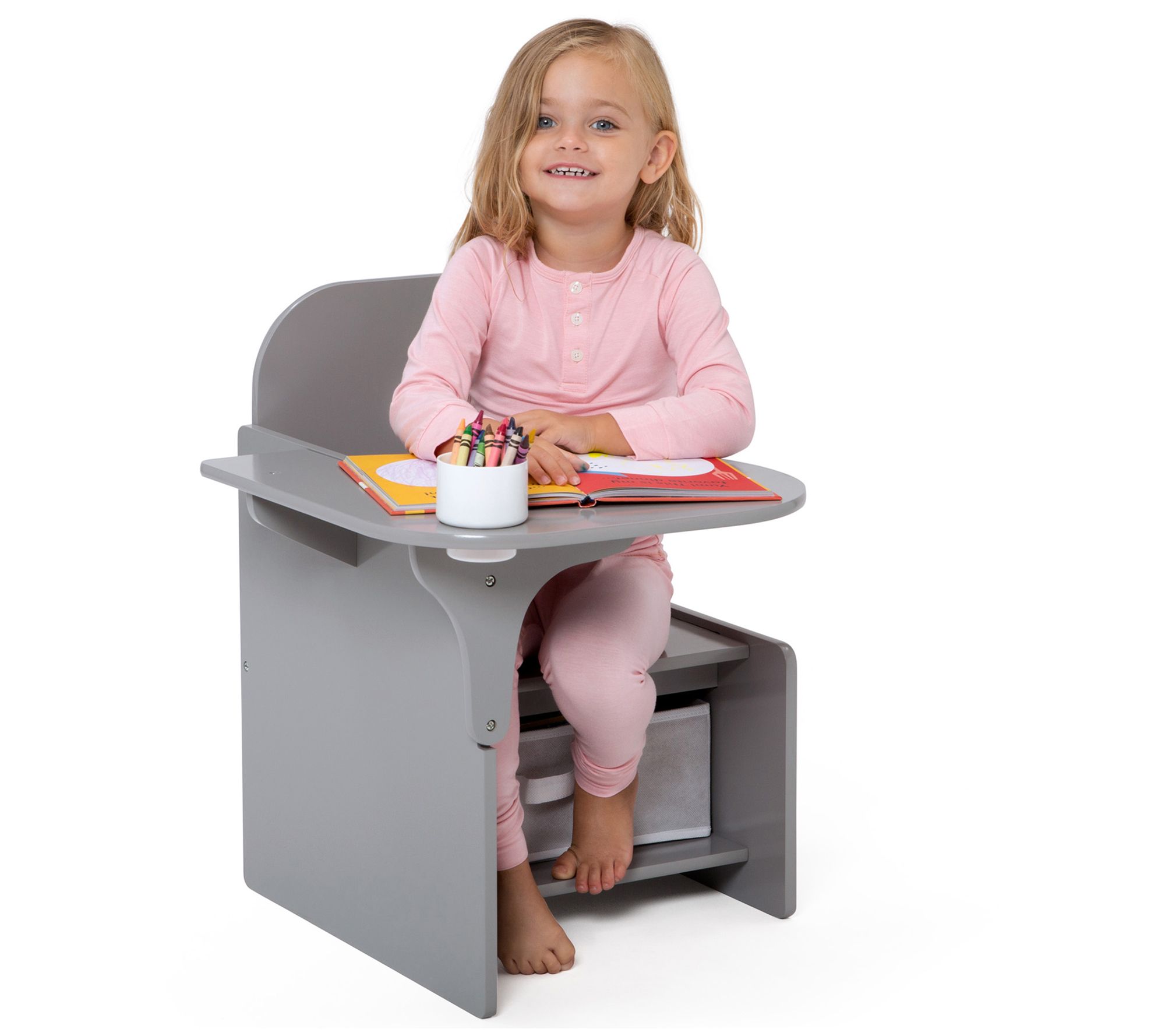 Delta Children Mysize Chair Desk With Storage Bin Bianca White