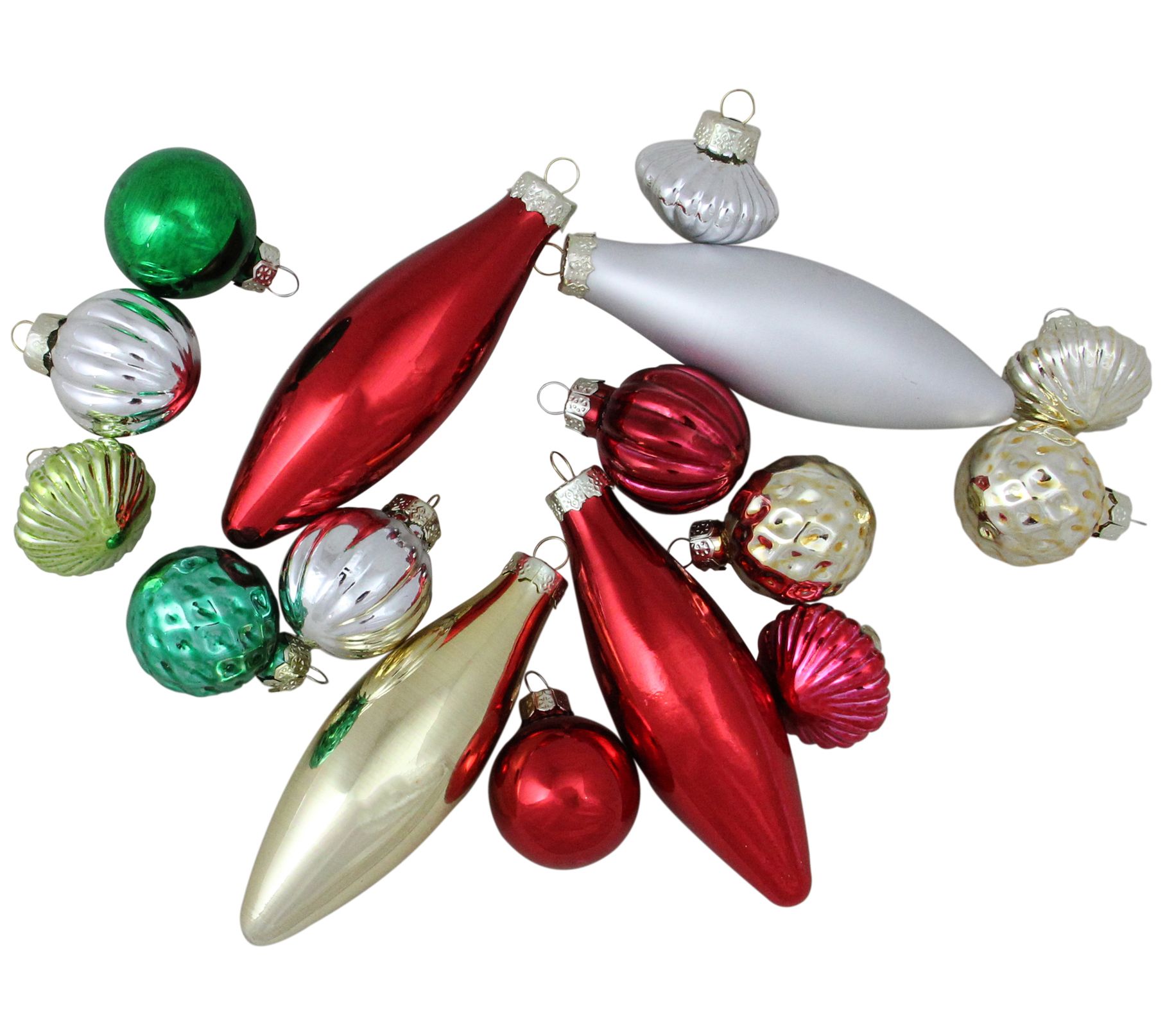 Northlight 16ct Red & Green Traditional FinialOrnaments
