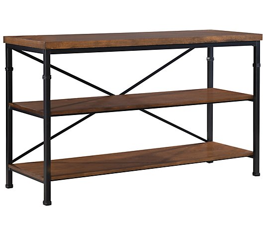 Linon Home Industrial Style Avery TV Stand W 2Storage Shelves