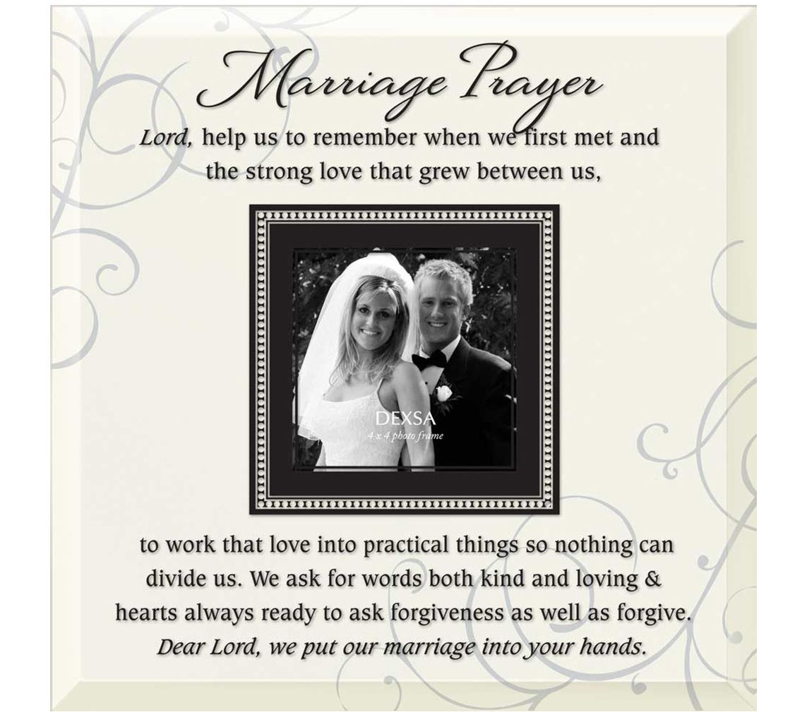 Dexsa Marriage Prayer Beveled Glass Photo Framewith Easel
