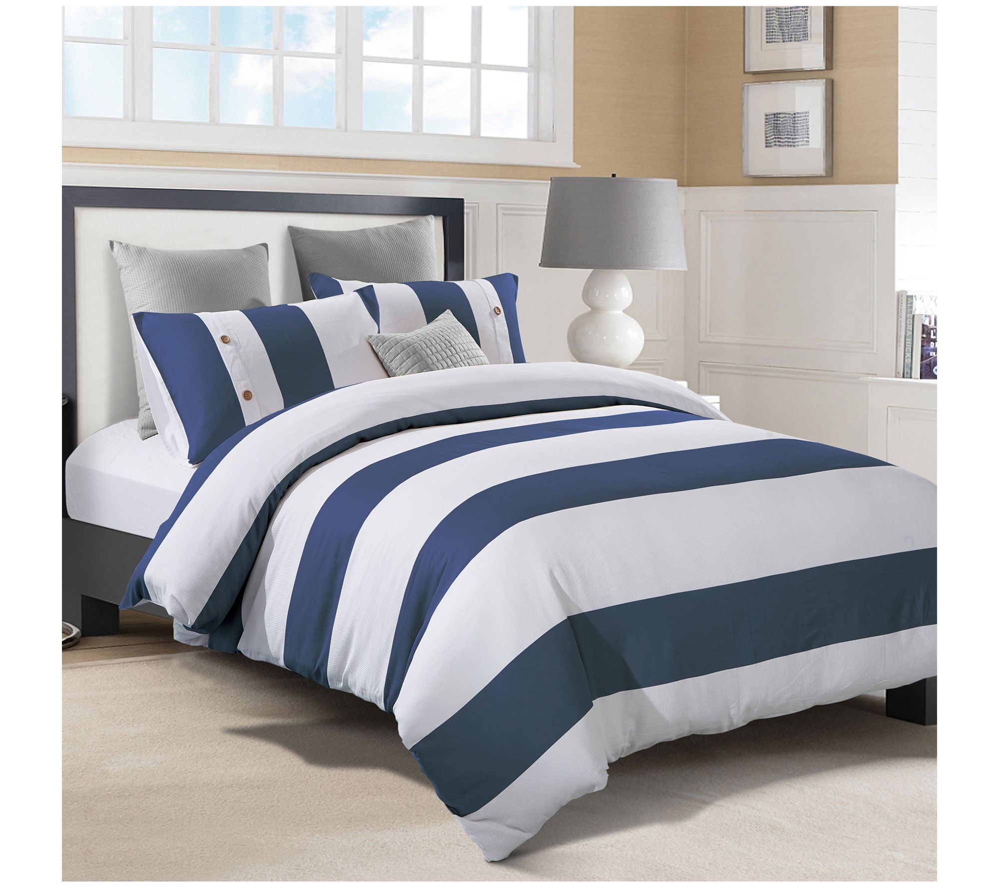Superior Addison 300-Thread Count Duvet Cover Set, Full/Queen