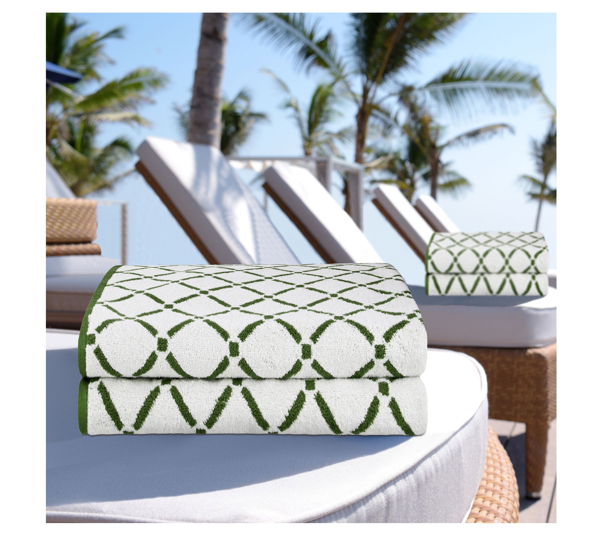 Superior Cotton 2-Piece Diamond Bath Towel Set
