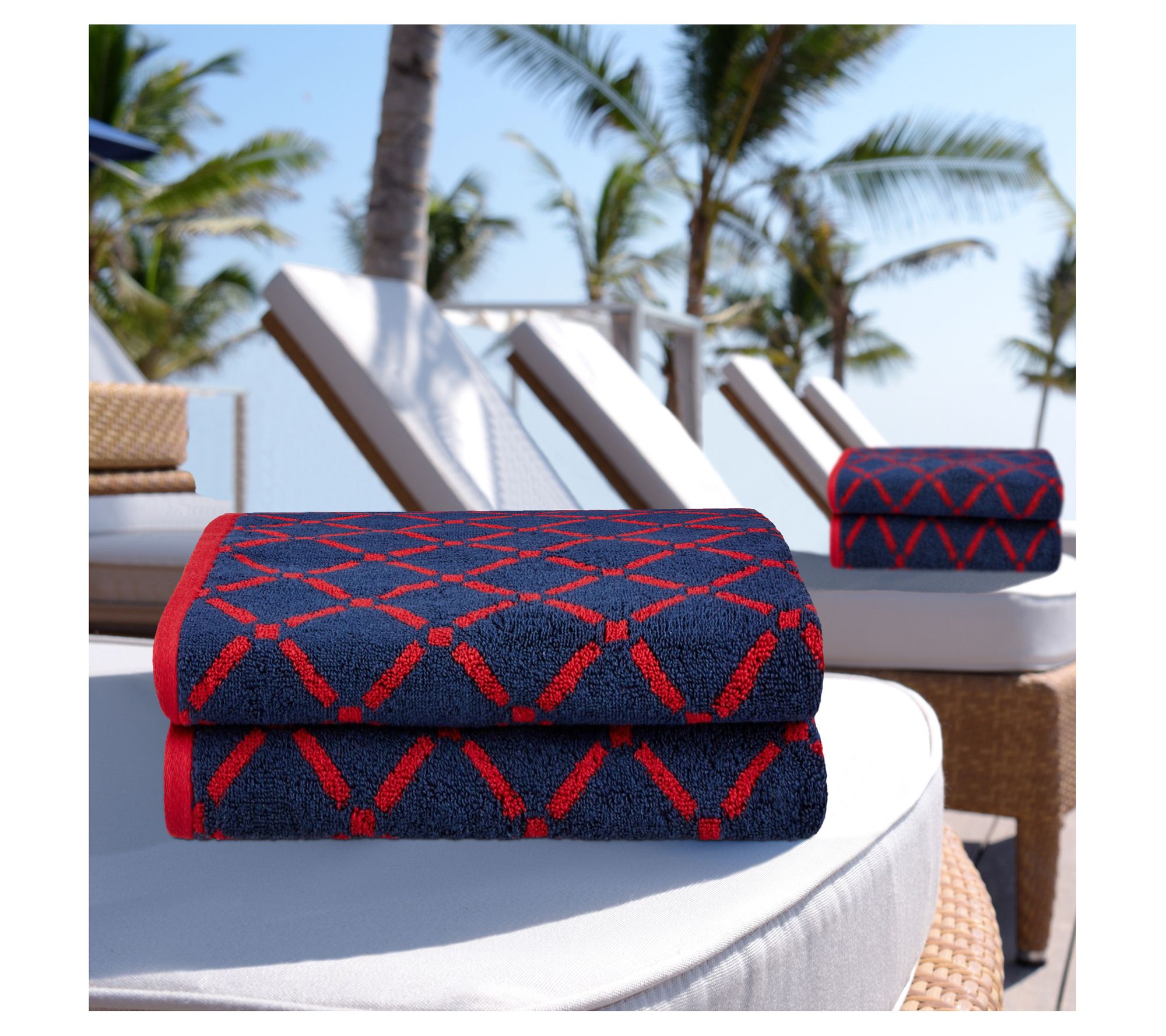 Superior Cotton 2-Piece Diamond Bath Towel Set