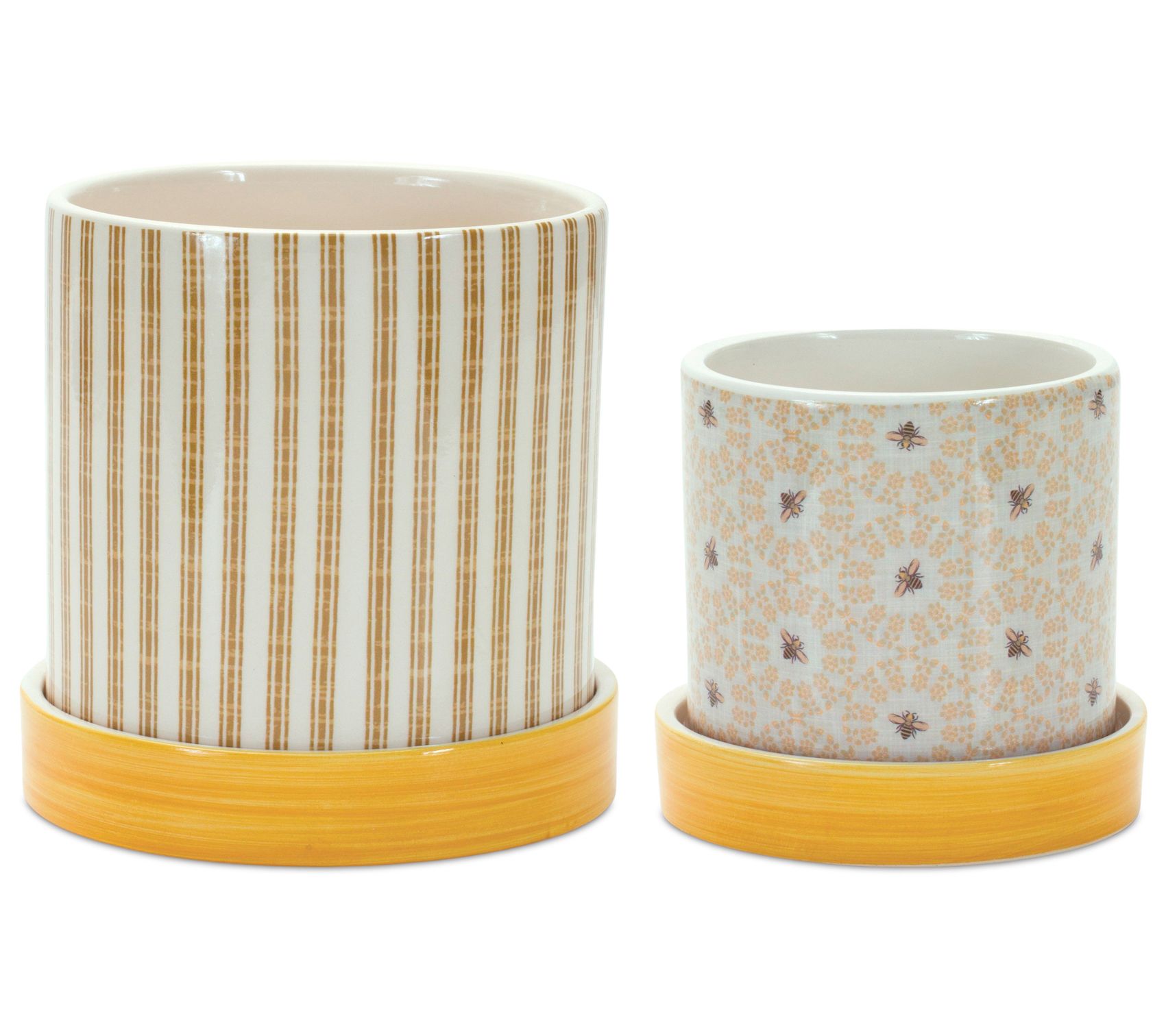Melrose Bumble Bee Patterned Planters (Set of 2 )