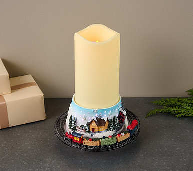  Mr.Christmas Animated Candle Pedestal with 5" Flameless Candle - H436054