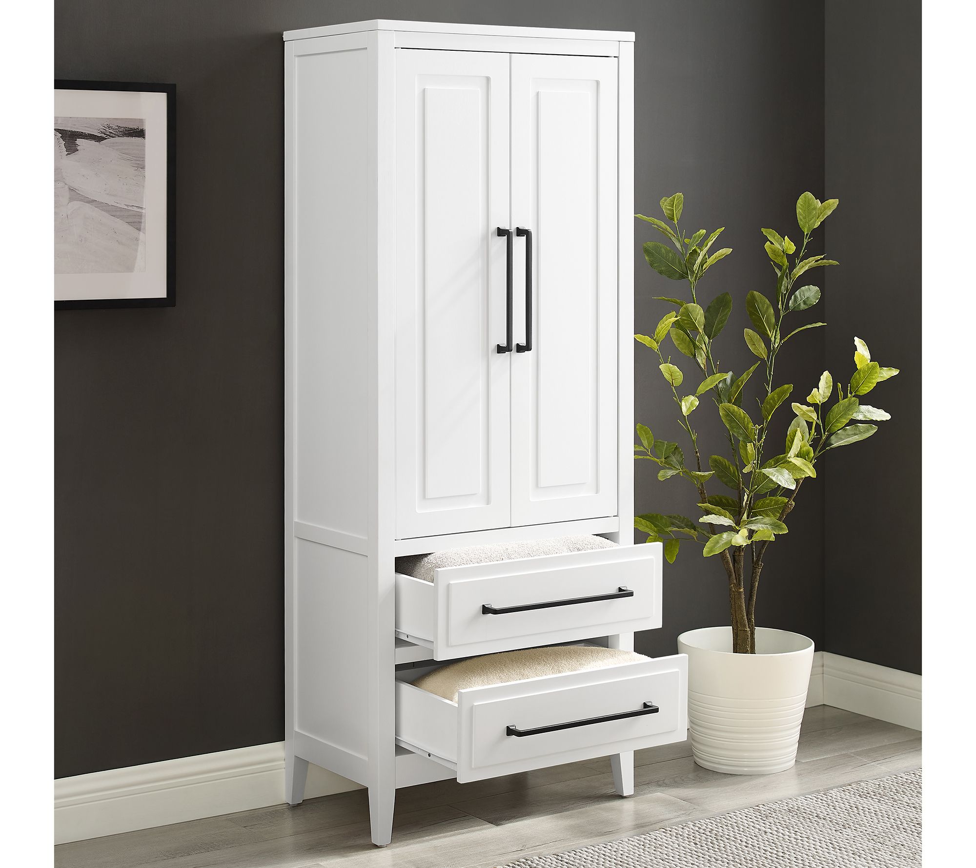 Crosley Tall Linen Storage Cabinet