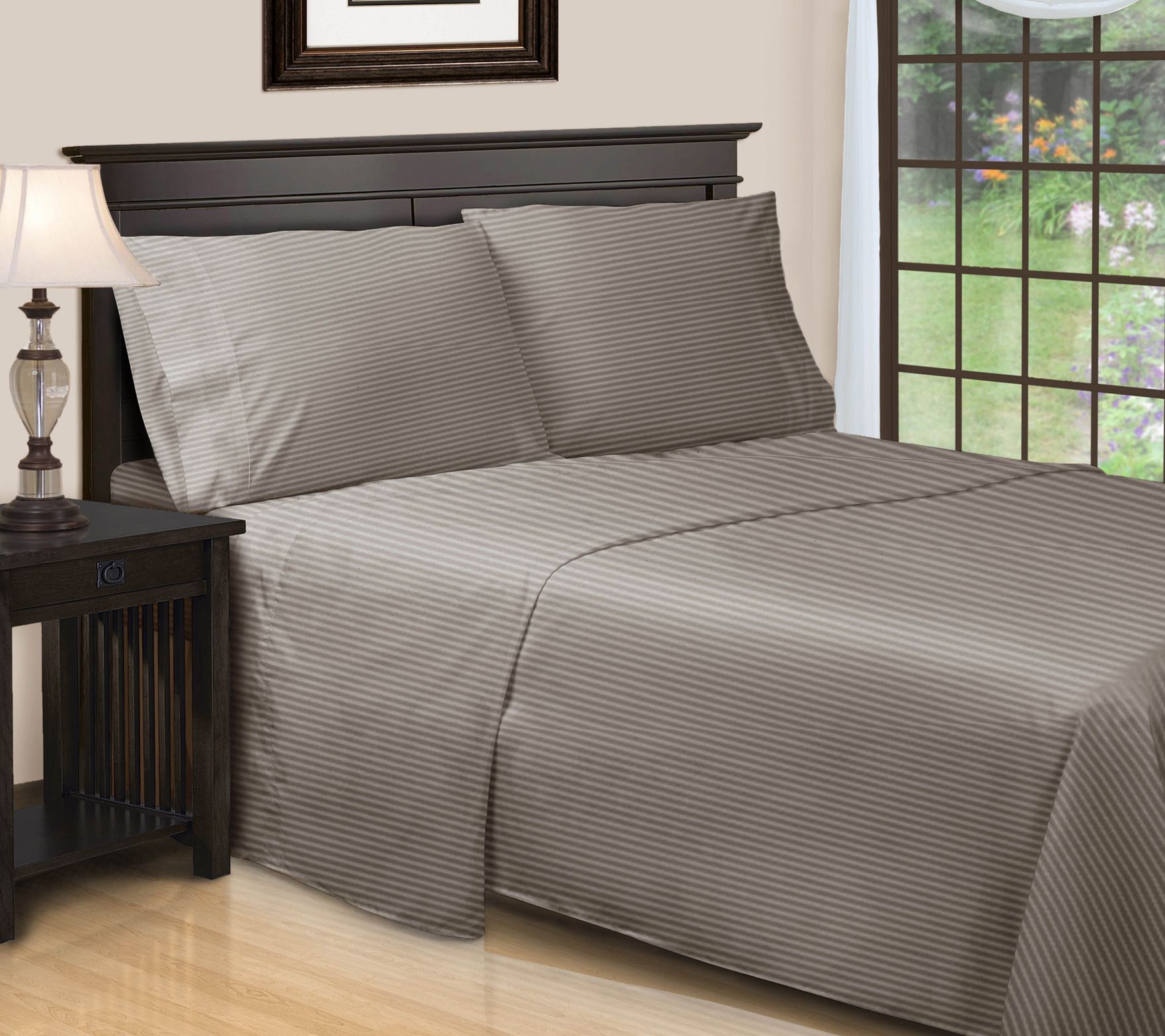 Superior 650TC Egyptian Cotton Striped Sheet, F ull