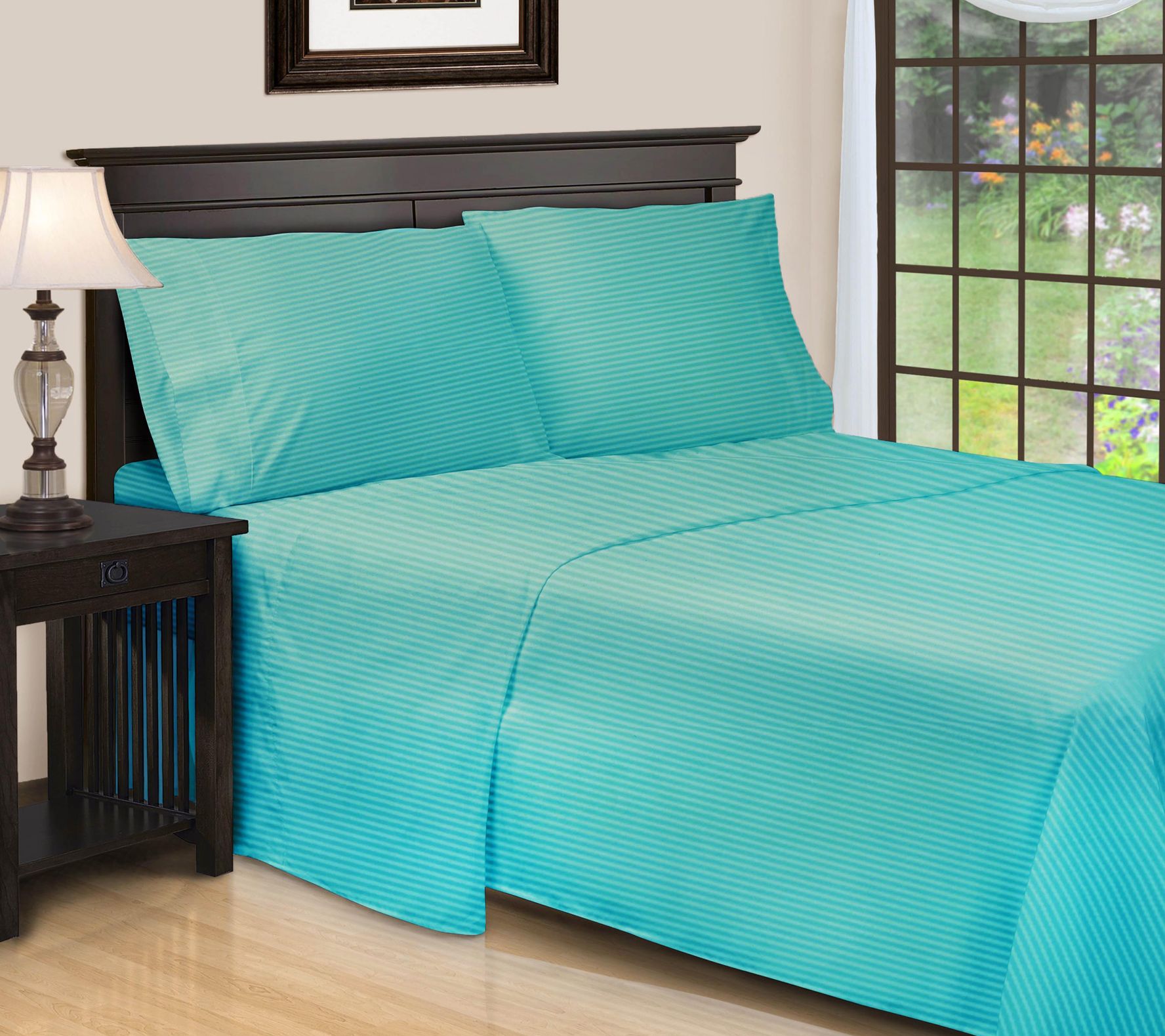 Superior 650TC Egyptian Cotton Striped Sheet, F ull