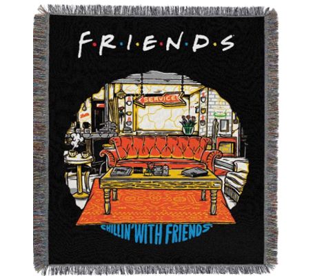 Northwest Friends Coffee Shop Chillin Woven Tapestry Throw QVC