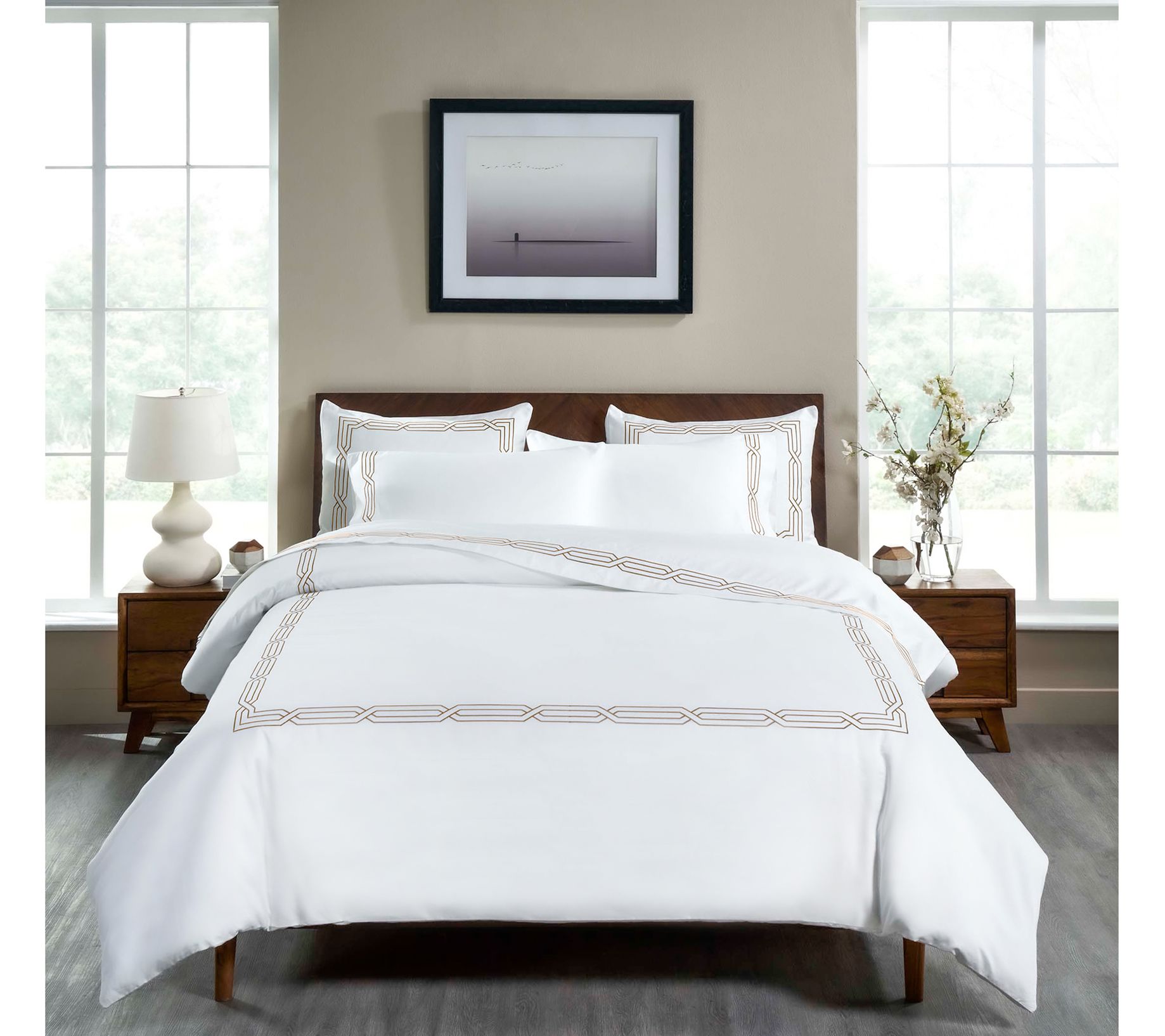 Superior Egyptian Cotton Embroidered Duvet Covers, Full/Queen