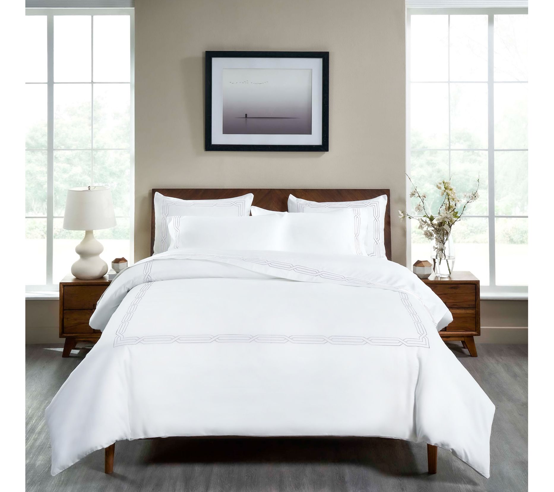 Superior Egyptian Cotton Embroidered Duvet Covers, Full/Queen