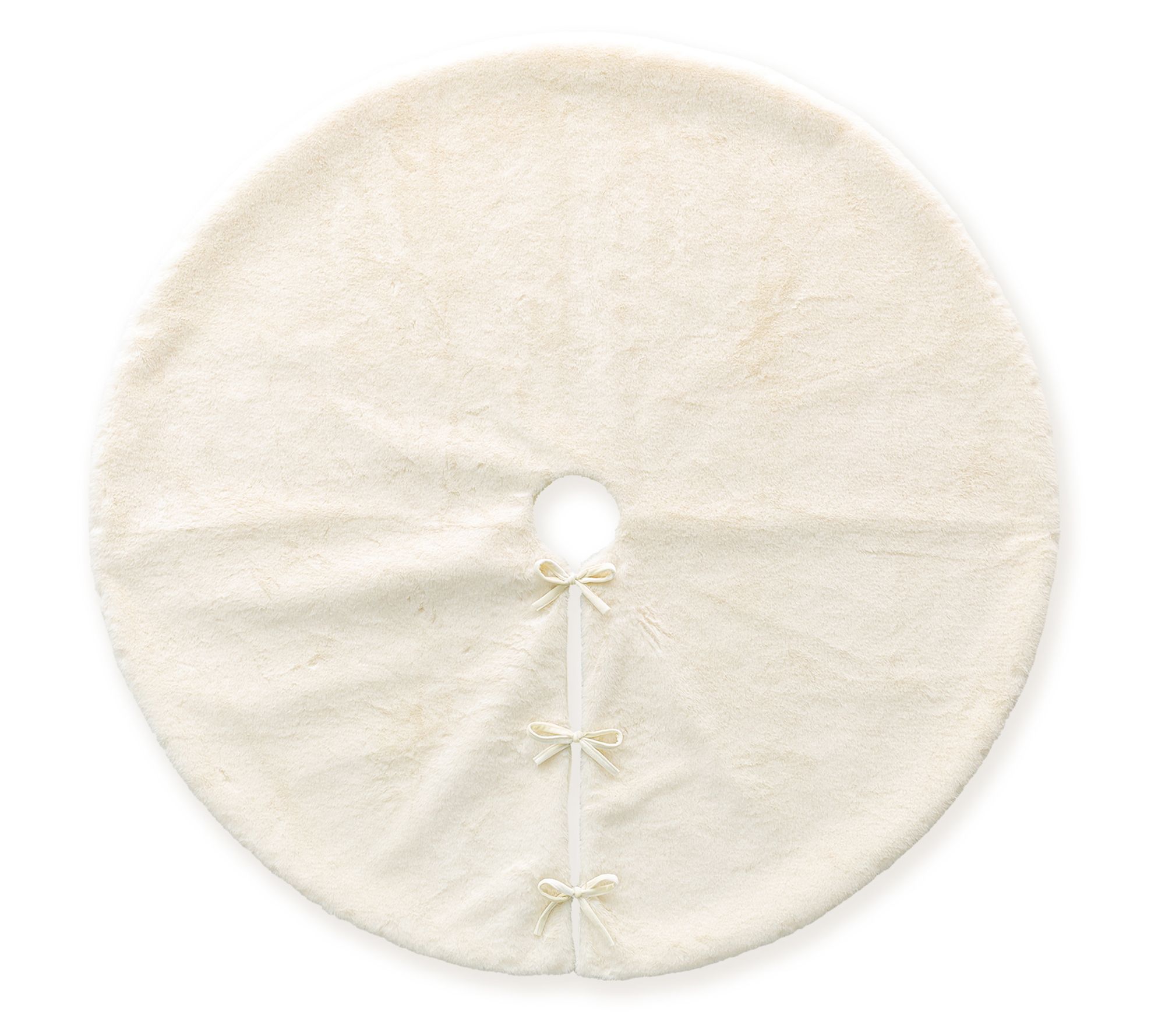 Glitzhome 48"D Faux Rabbit Fur Christmas Tree Skirt