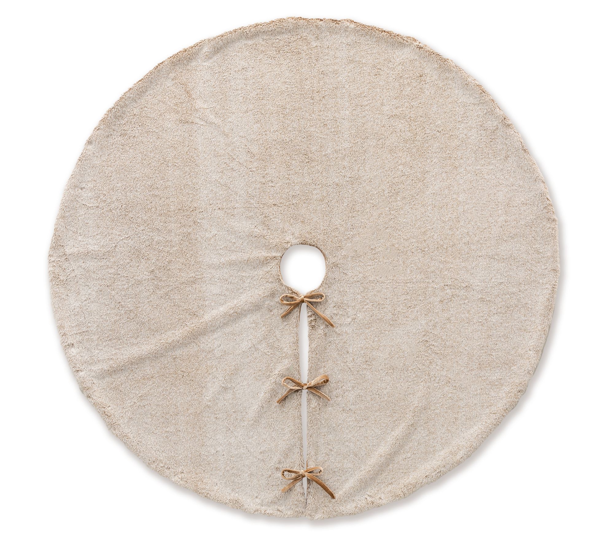 Glitzhome 48"D Faux Rabbit Fur Christmas Tree Skirt