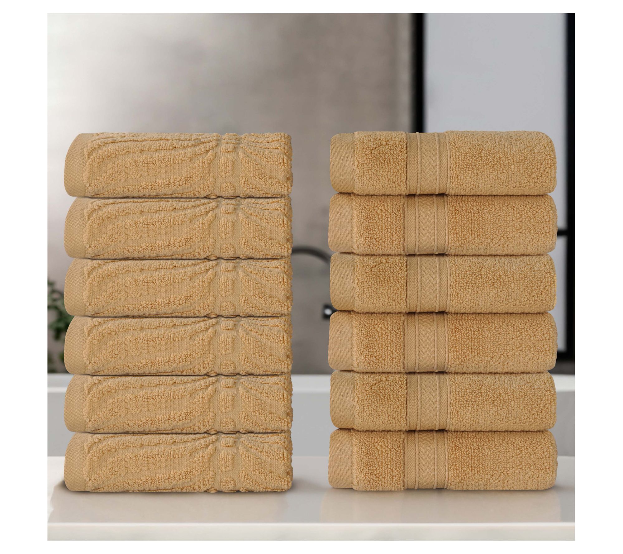 Superior Chevron Zero Twist Cotton Soft 12PC Face Towels