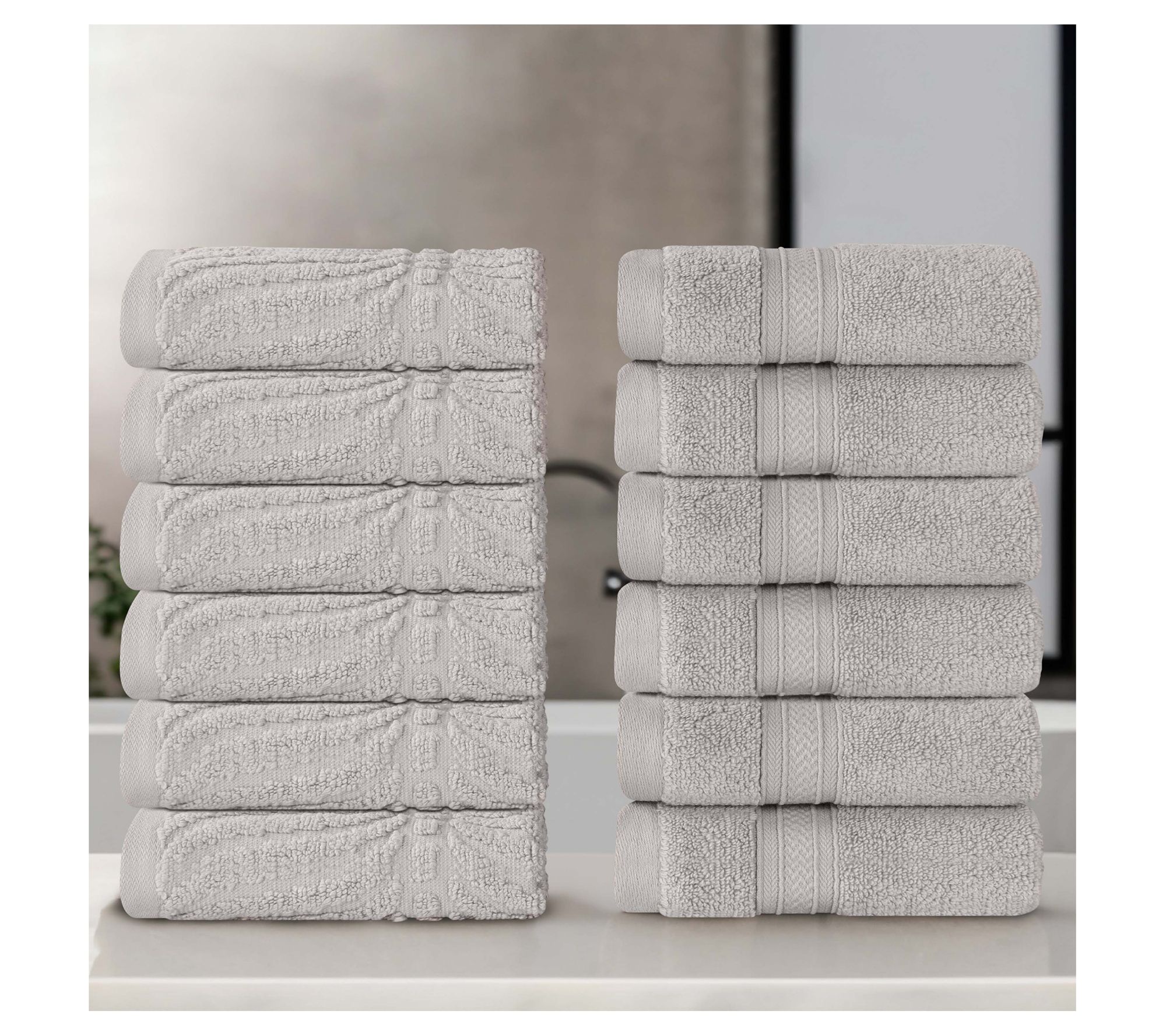 Superior Chevron Zero Twist Cotton Soft 12PC Face Towels