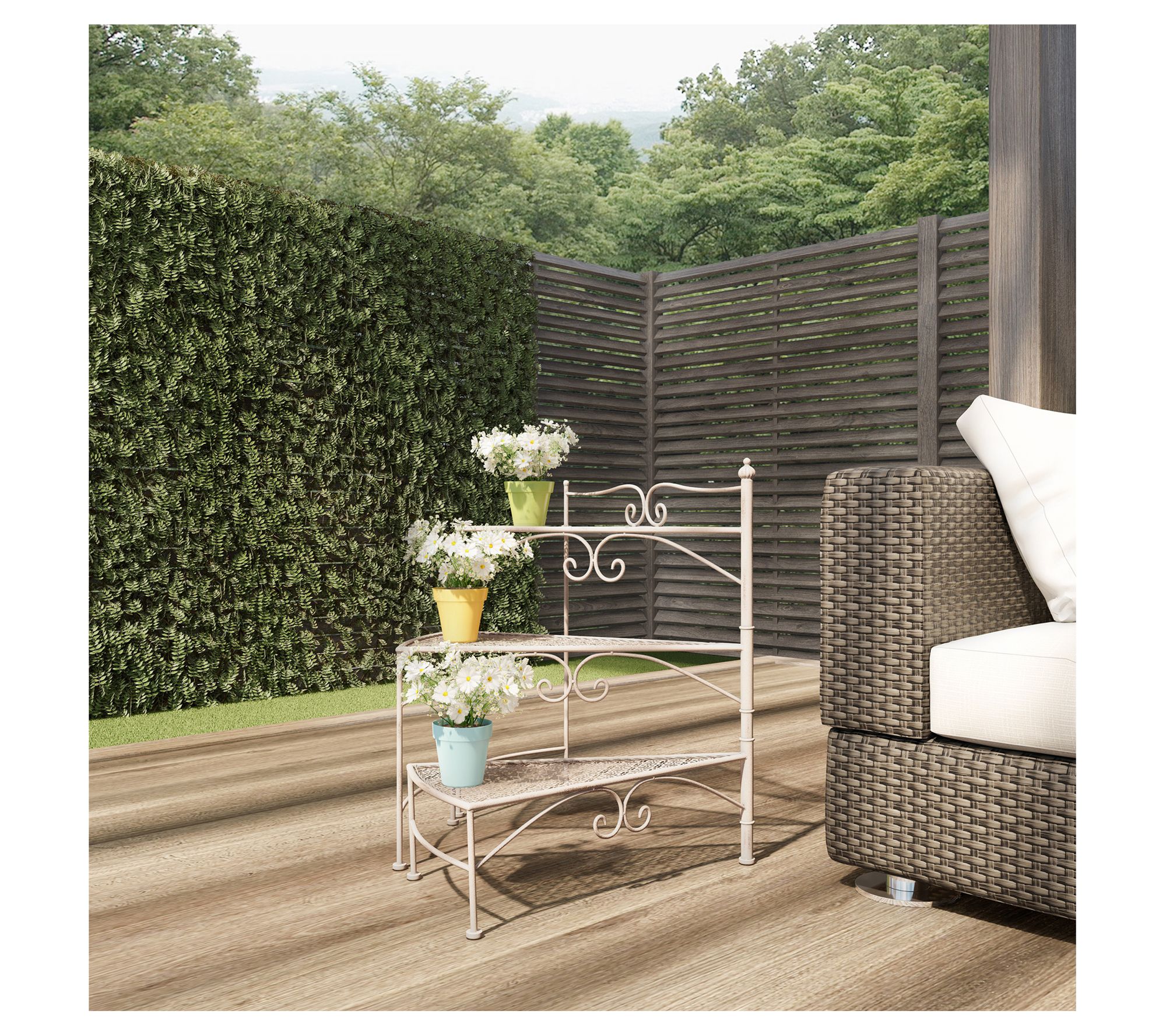 Pure Garden 3-Tier Indoor/Outdoor Folding Spiral Plant Stand