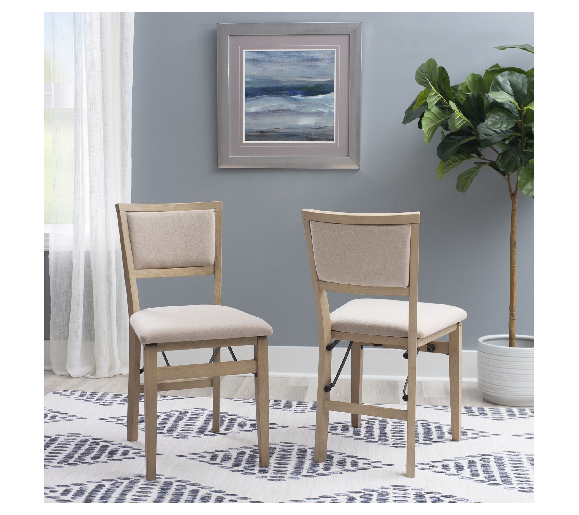 Linon Home Decor Set of 2 Kasey Pad Folding Chairs