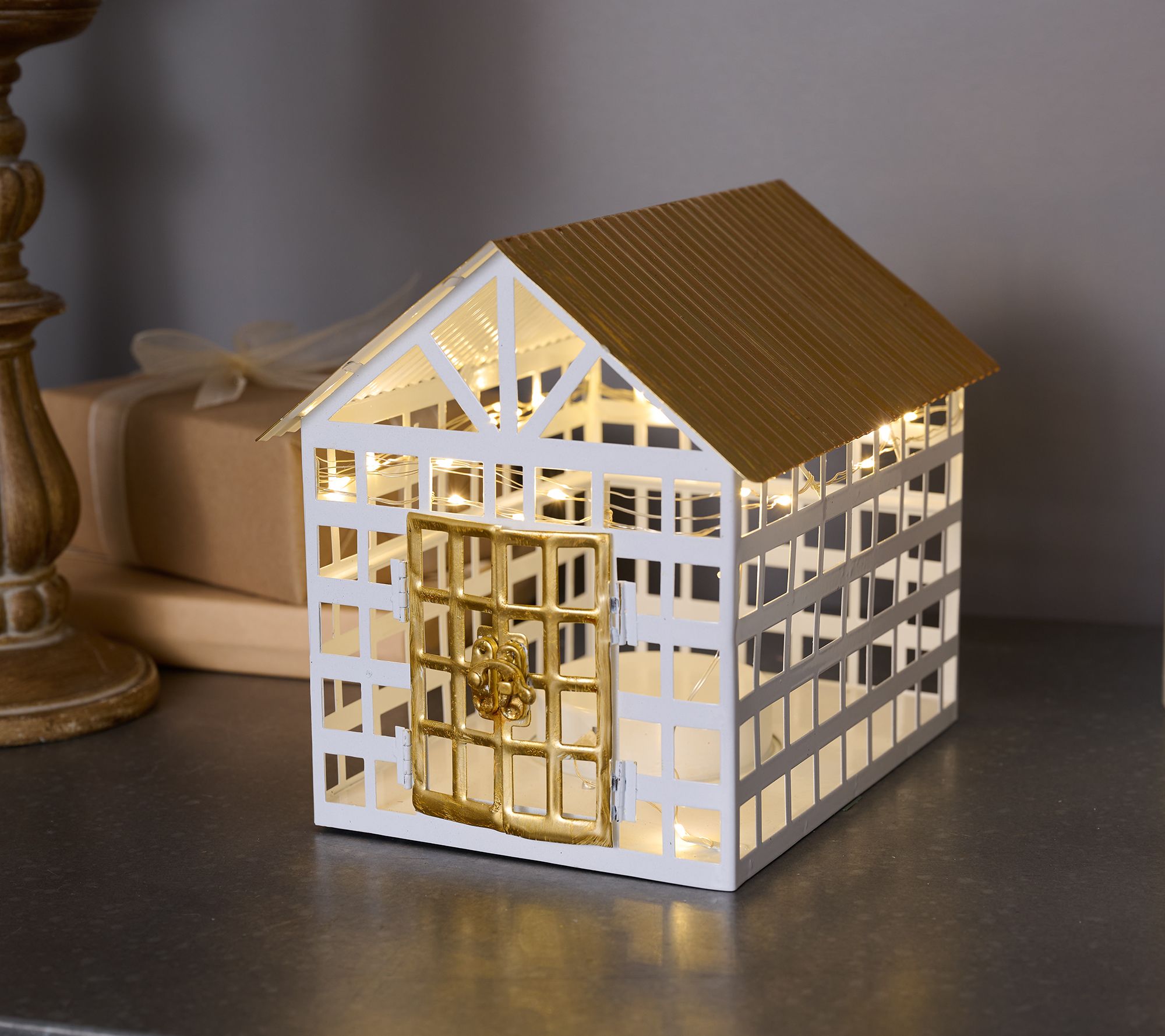 Illuminated 14" Belle Manor Greenhouse by Kim Gravel