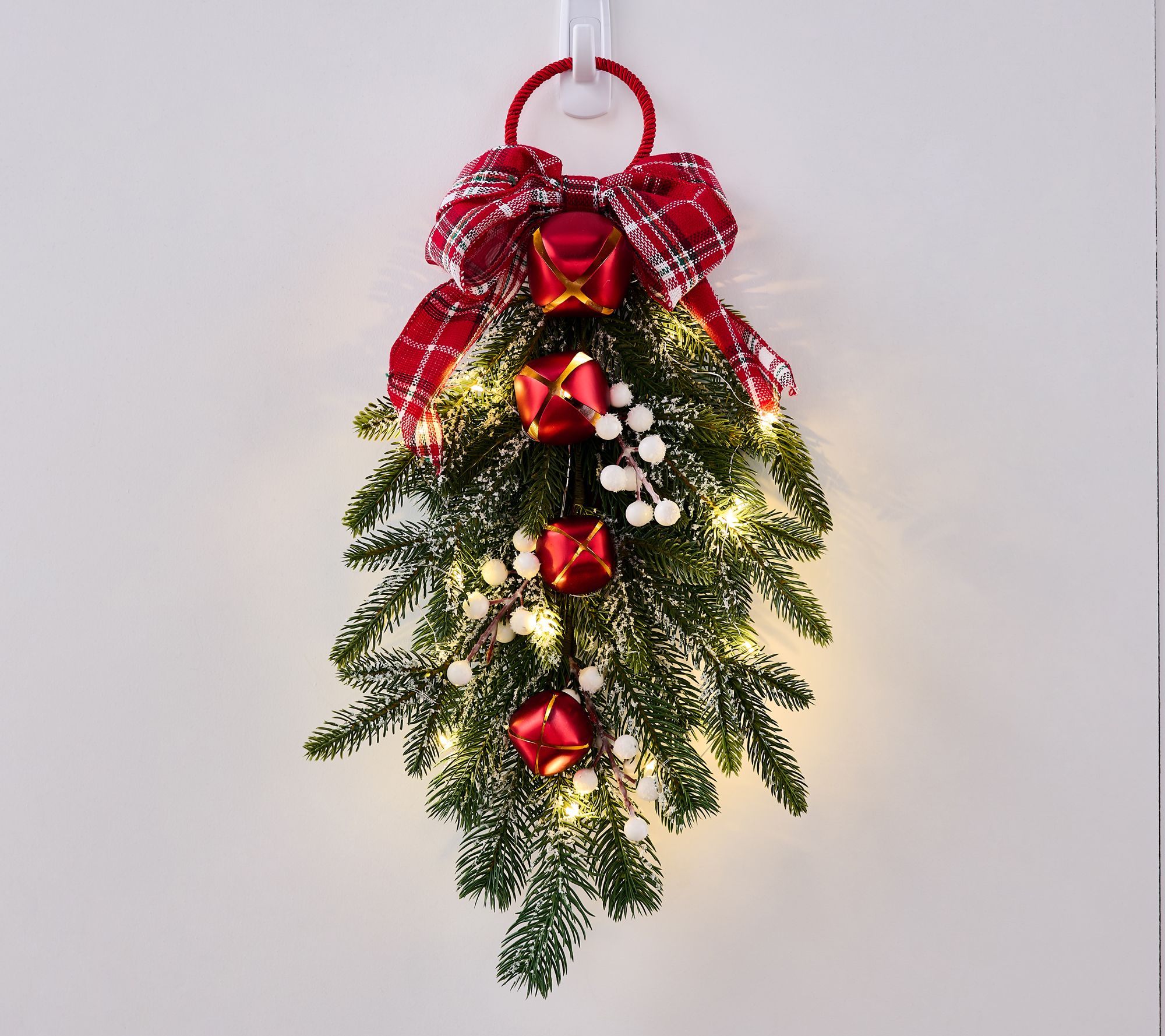 Jingle Bell Hanger with Ribbon, Pine and Berries by Valerie