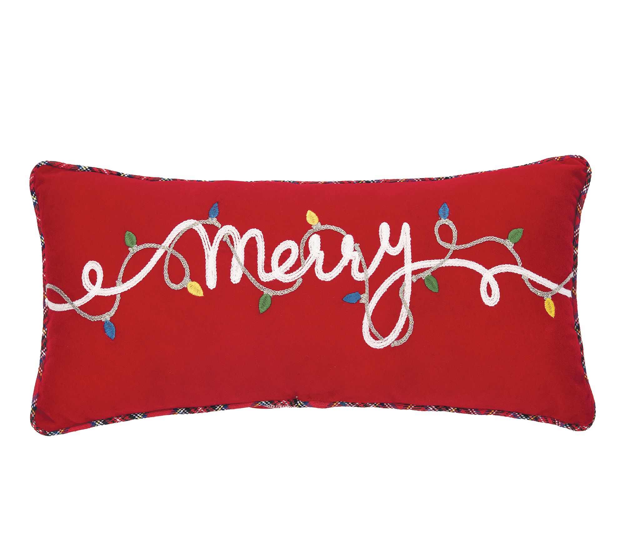 9" X 20" Merry Lights Pillow by Valerie