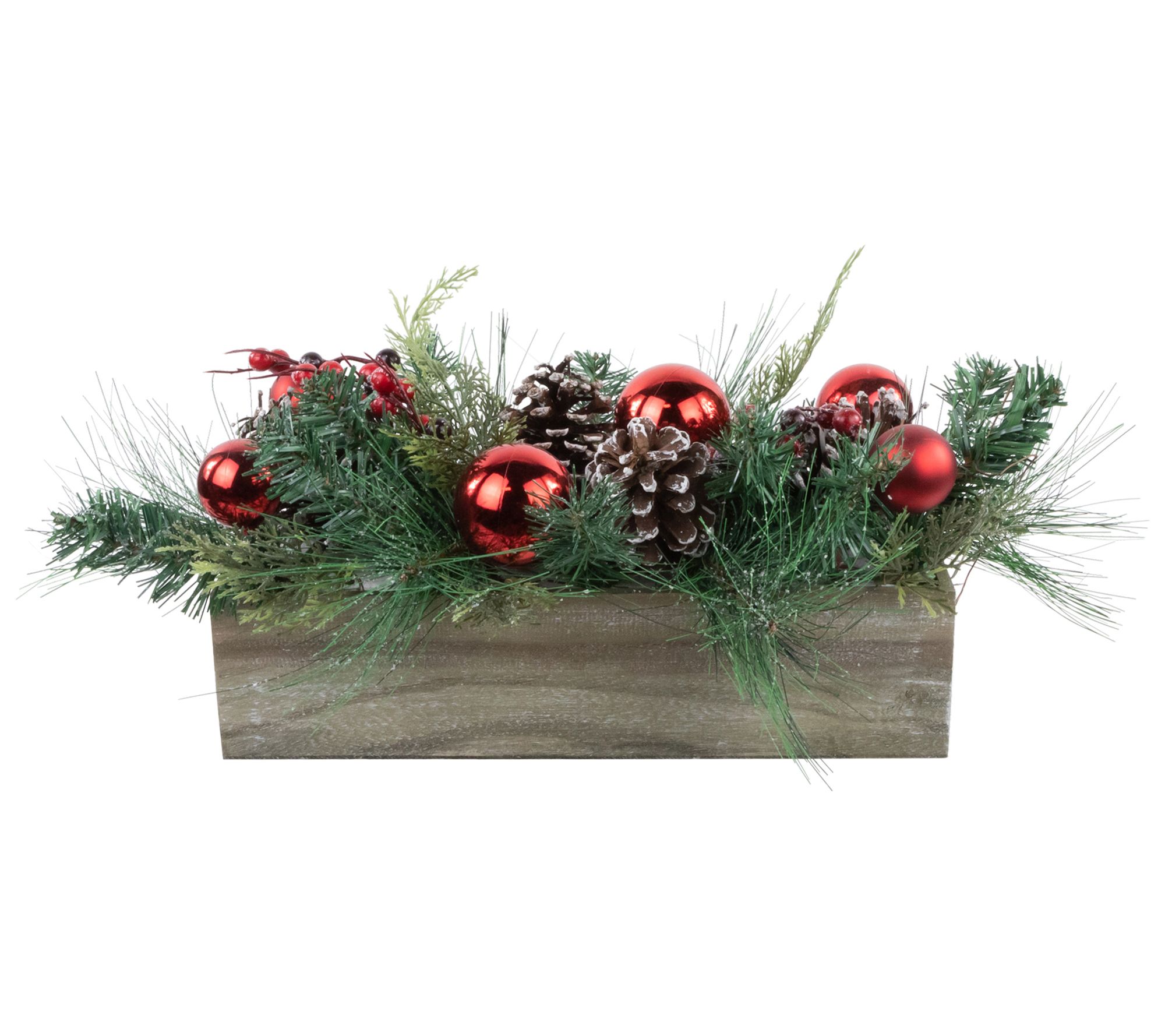 Northlight 24" Mixed Pine & Red Ornaments Arrangement