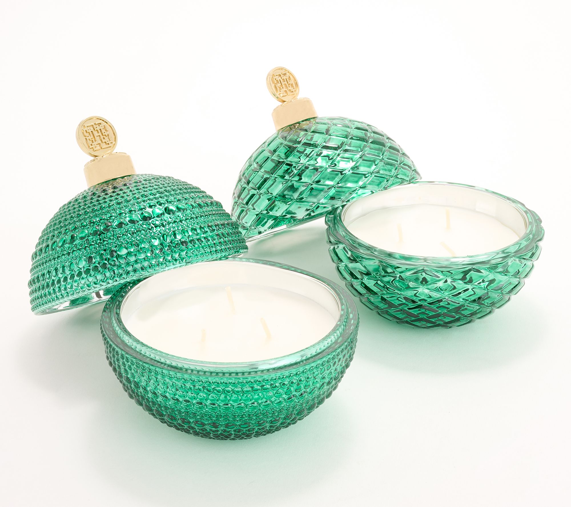 "As Is" HomeWorx by Slatkin + Co. S/2 5oz Glass Ornament Candle