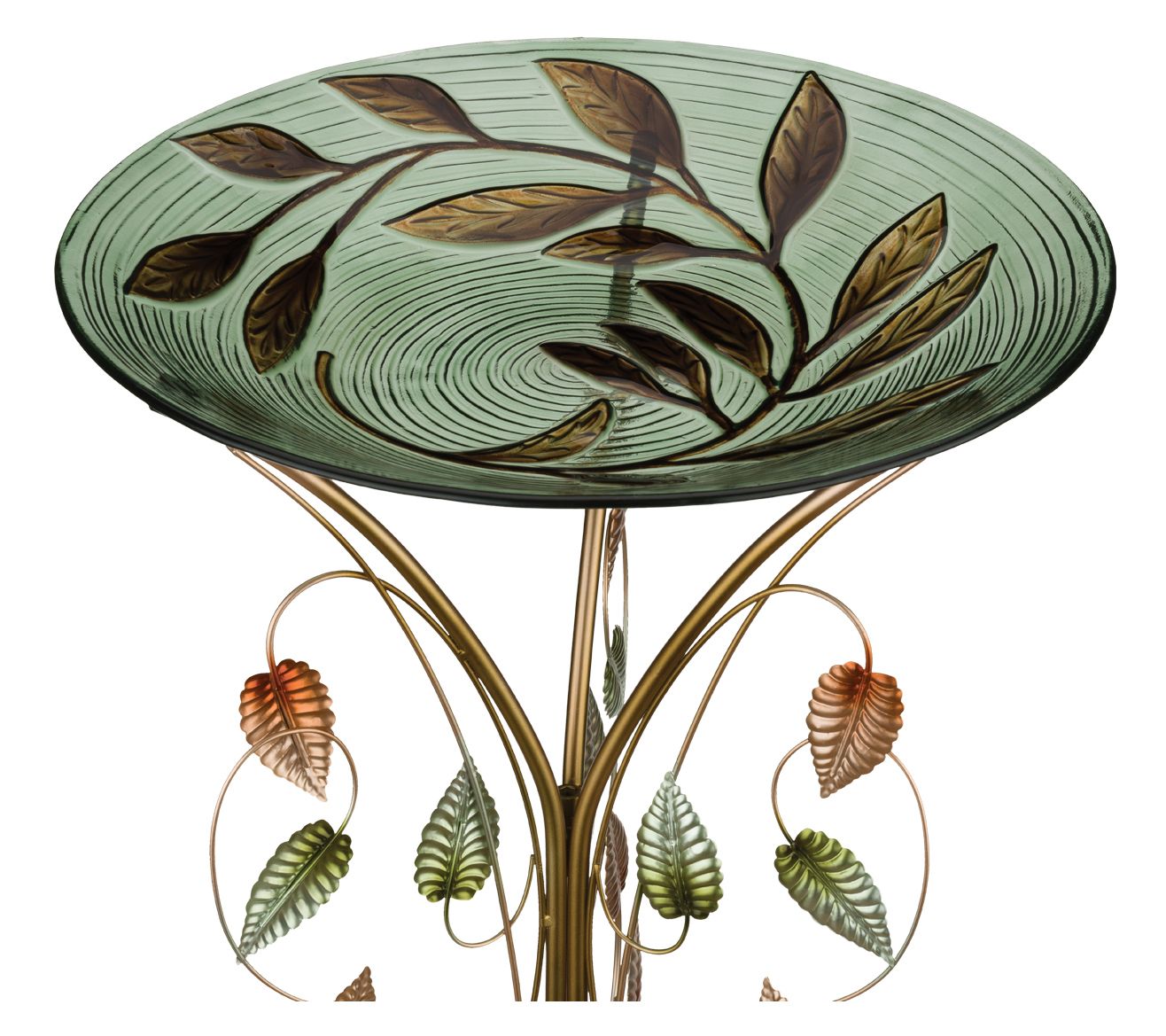 Regal Art & Gift 18" Birdbath with Decorative Stand - Leaves