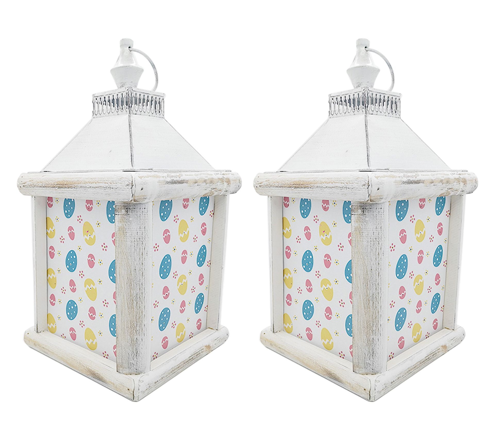 Temp-tations Set of (2) 16" Lantern with Fiberoptic Lights