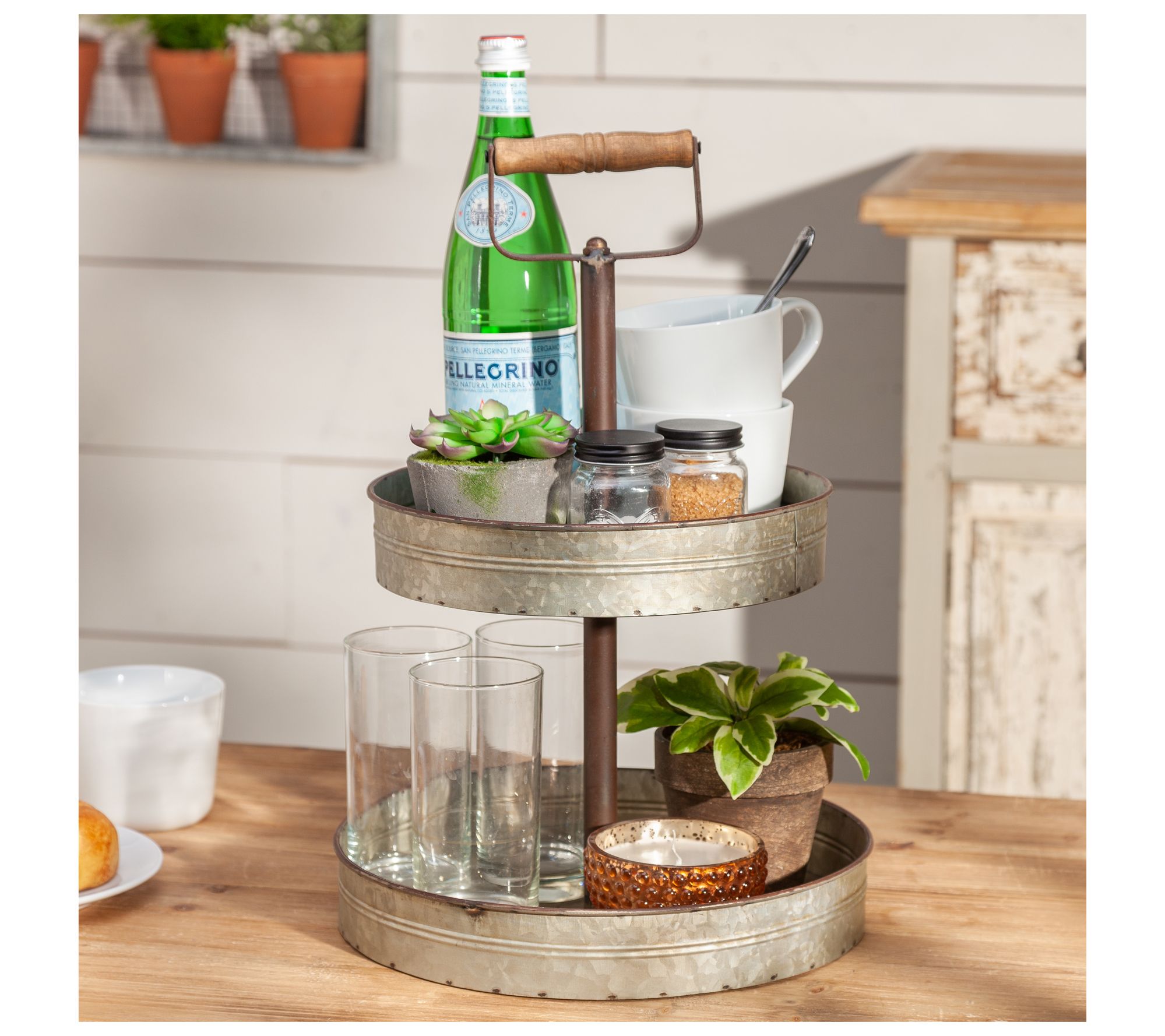 2 Tier Galvanized Planter Trays by Gerson International