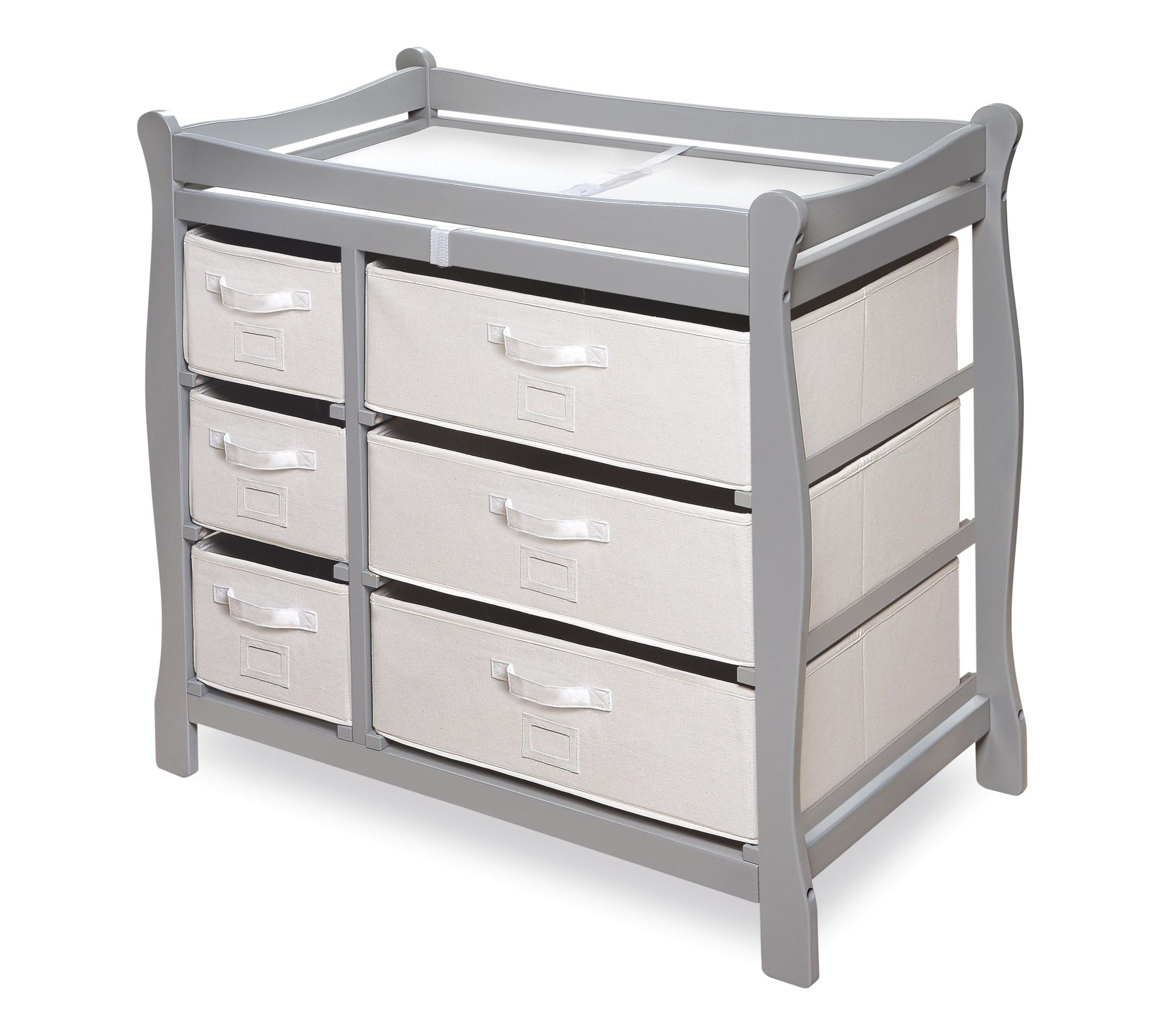 Badger Basket Sleigh Style Changing Table w/ 6Baskets