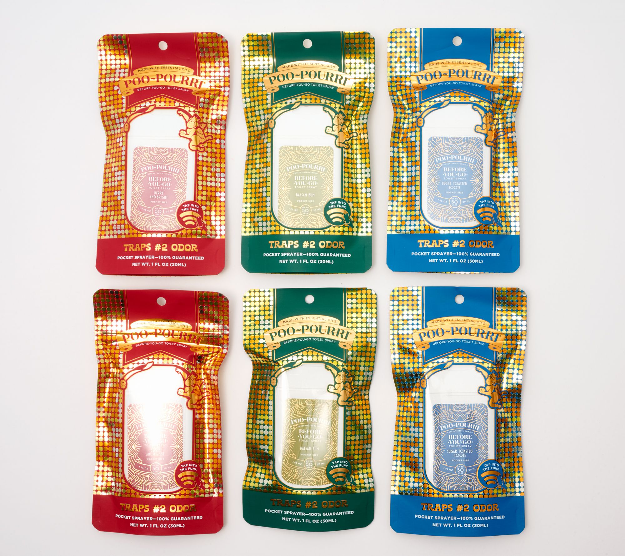 Poo-Pouri S/6 Stocking Stuffer Deodorizer with Gift Pouch