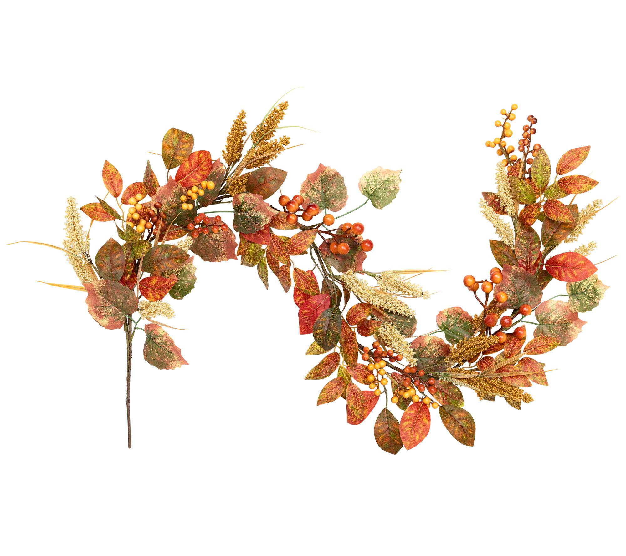 Northlight Leaves & Berries Fall Harvest Garland 5' Unlit