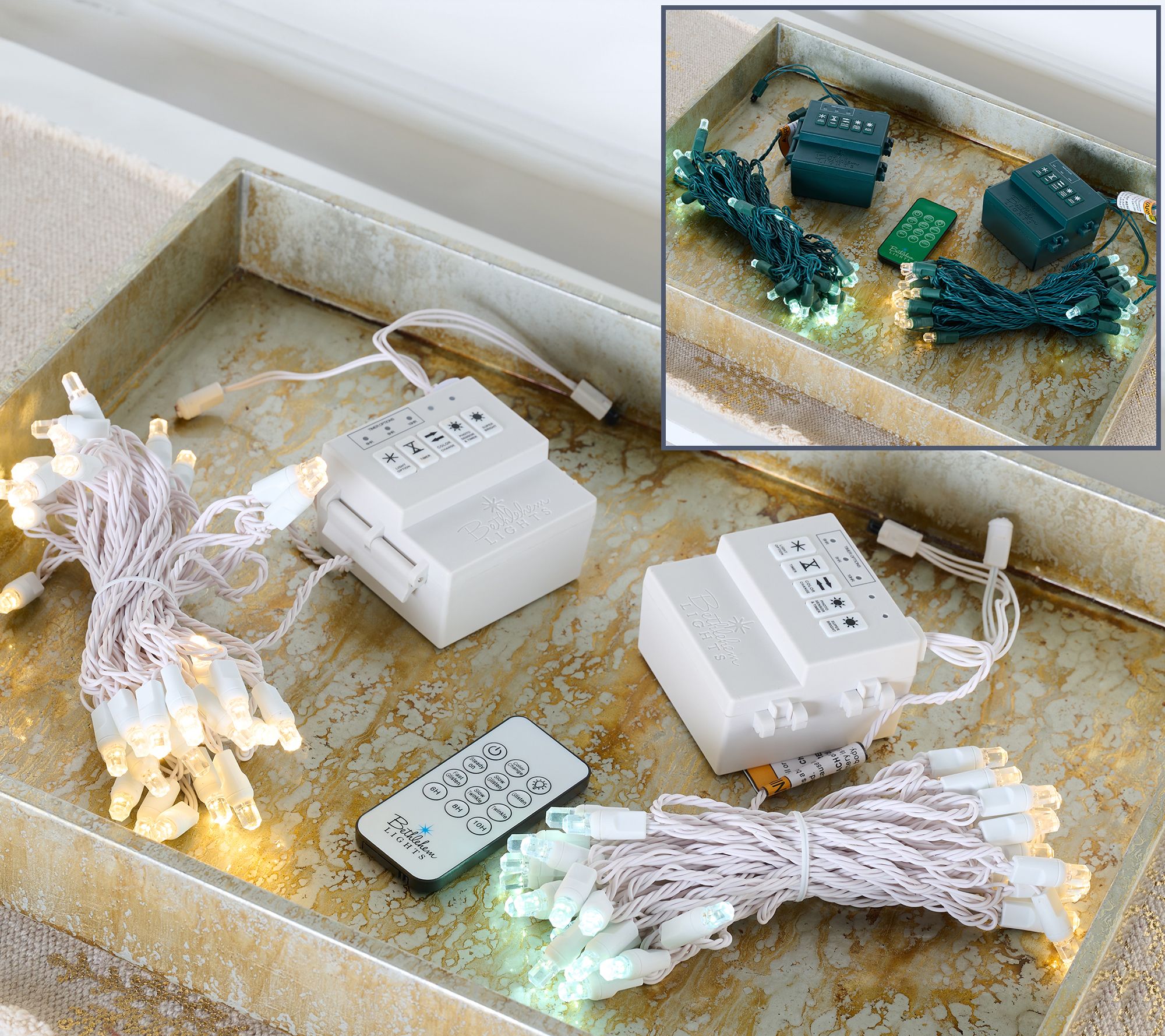 "As Is" Bethlehem Lights S/2 Color Flip Diamond Lights