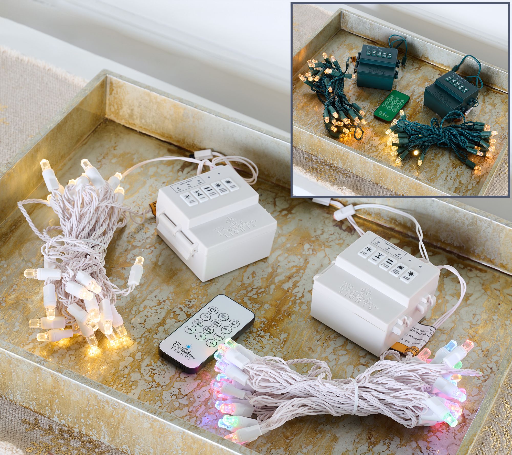 "As Is" Bethlehem Lights S/2 Color Flip Diamond Lights