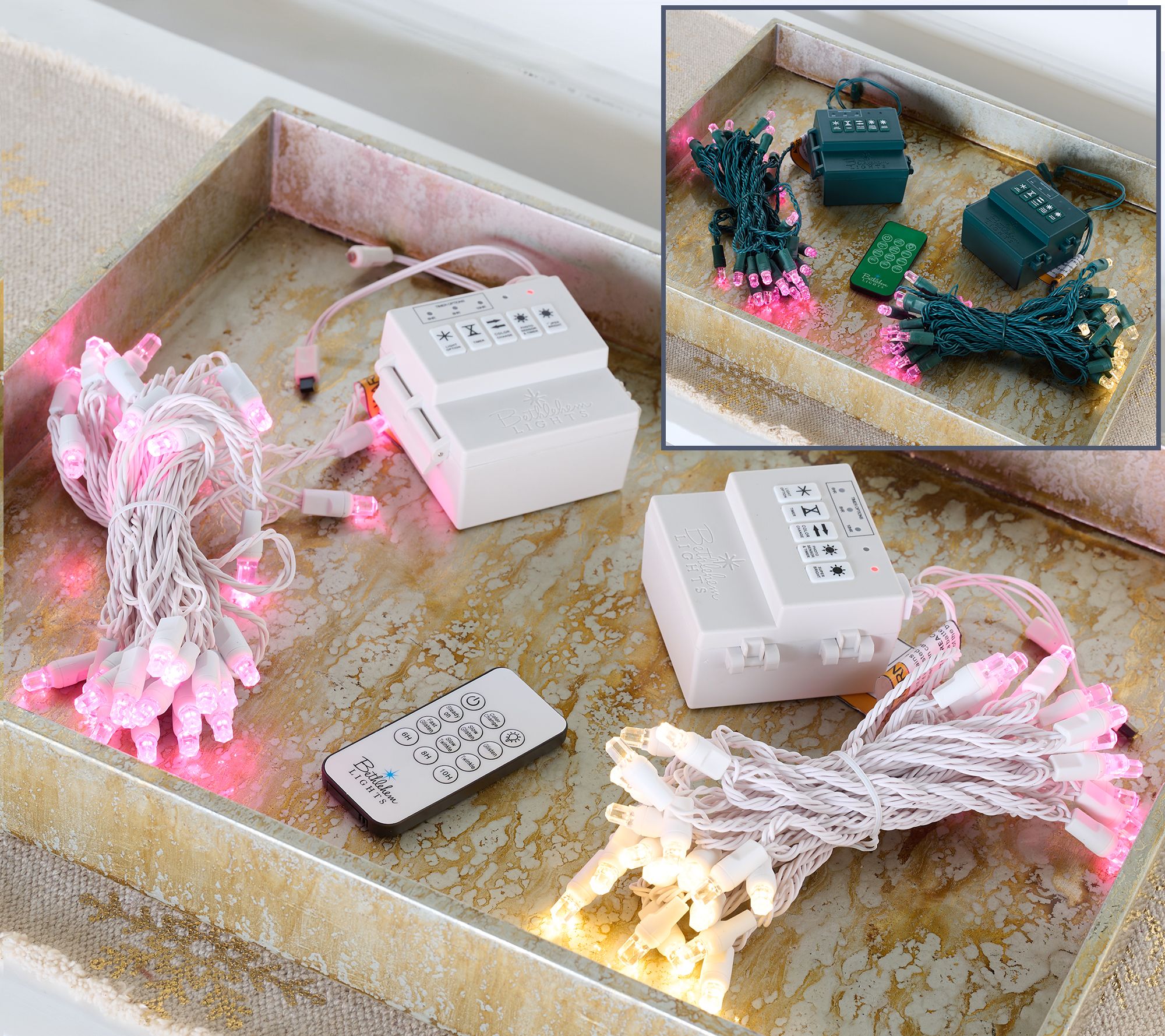 "As Is" Bethlehem Lights S/2 Color Flip Diamond Lights