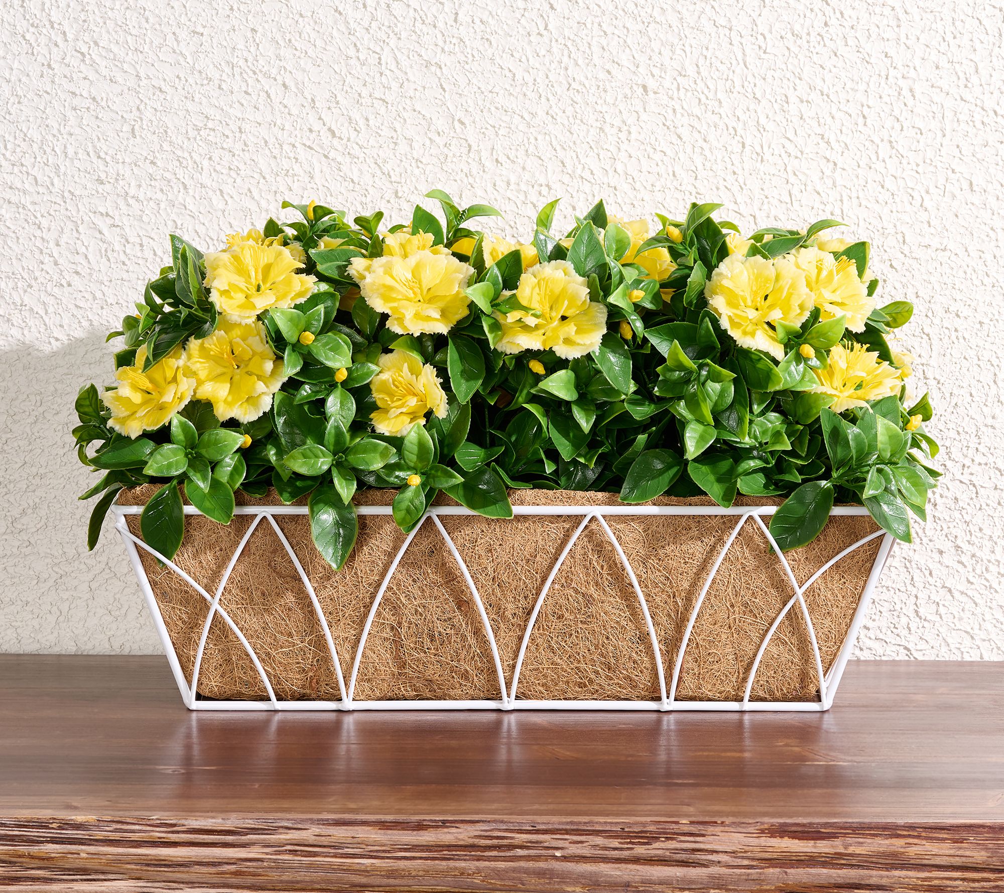 Wicker Park 20" Indoor/Outdoor Faux Azalea Planter Box