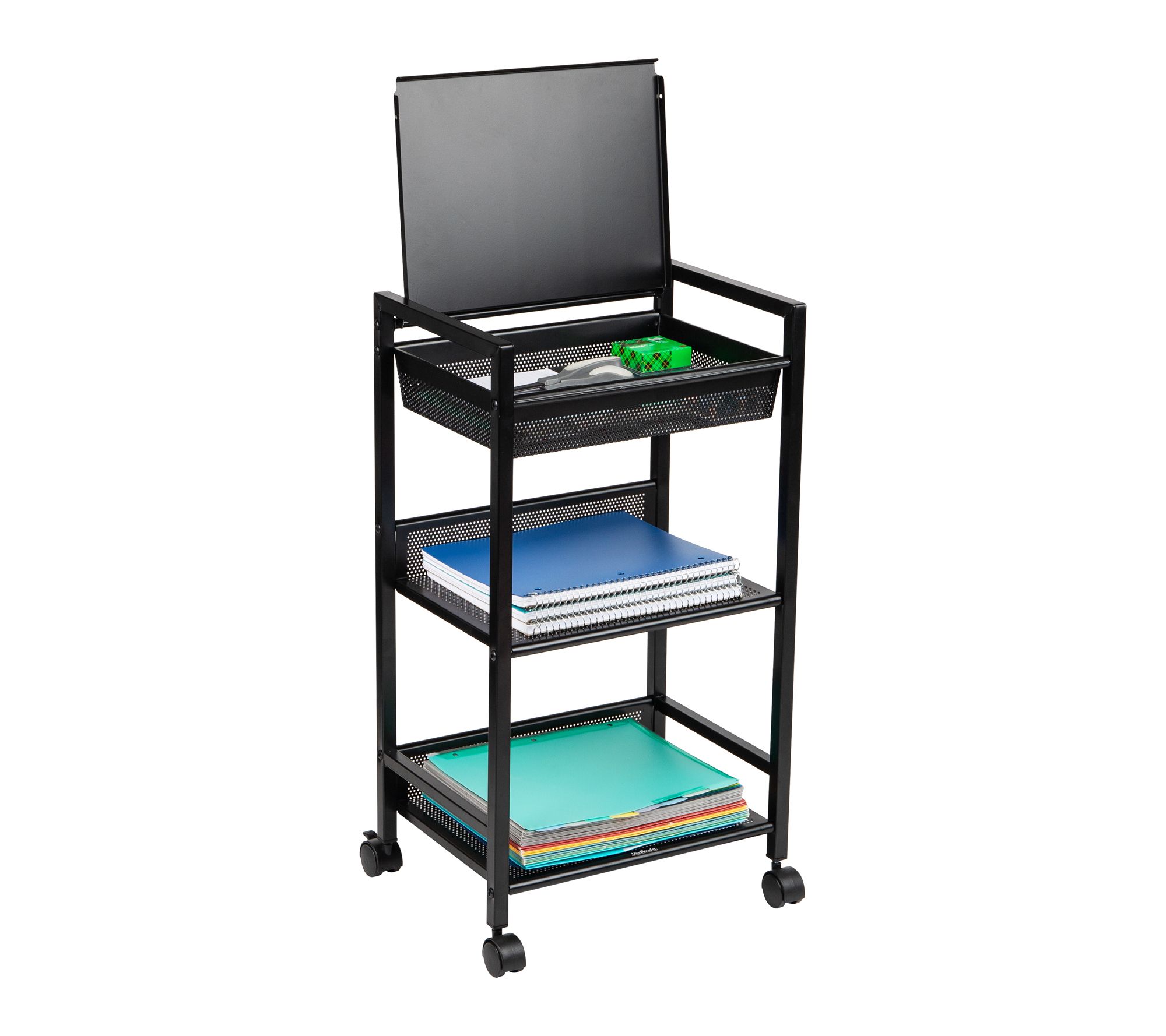 Mind Reader 3 Tier Cart with Covered Compartment