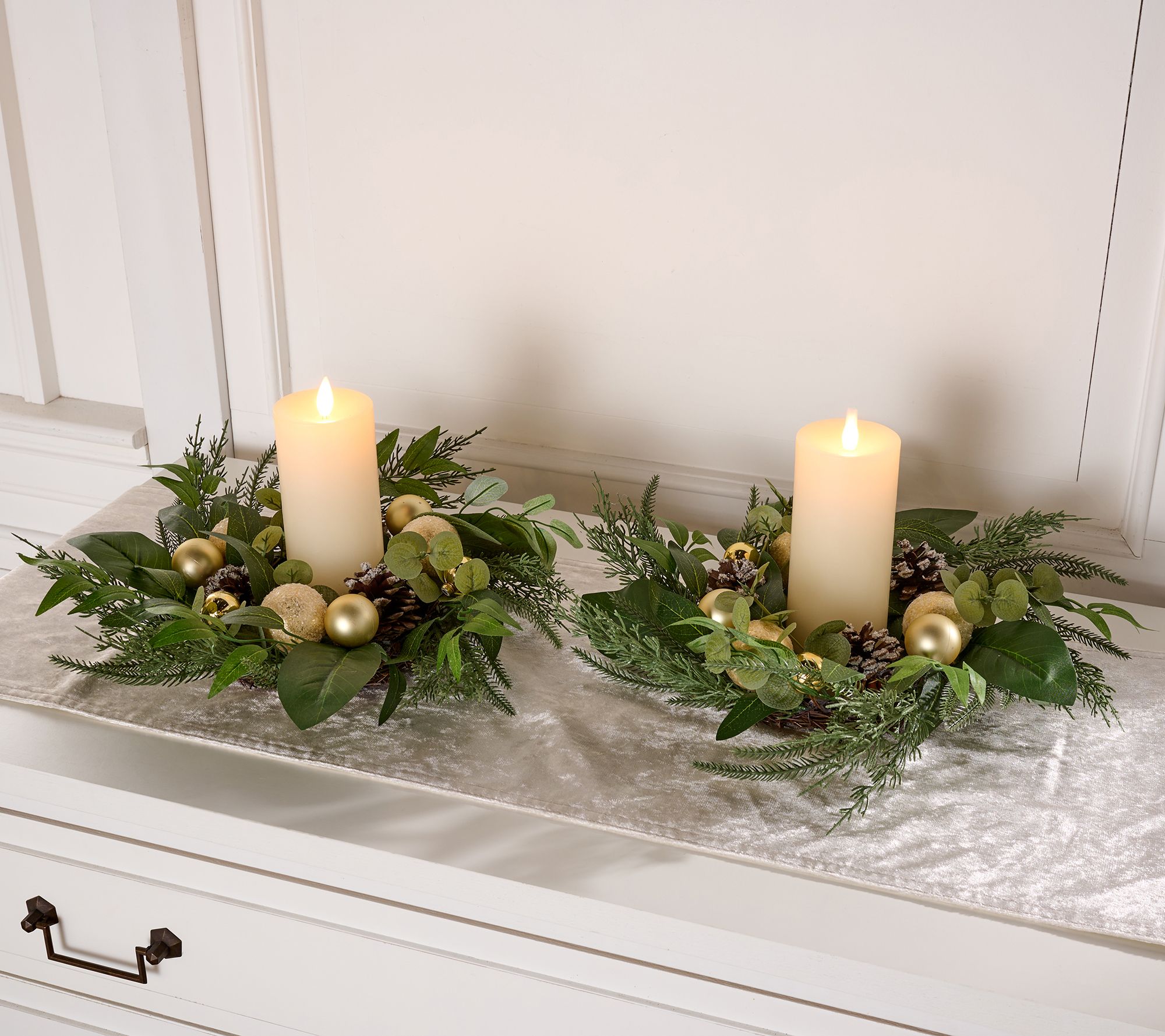 "As Is" Set of 2 Ornament, Pinecone and Pine Rings by Valerie