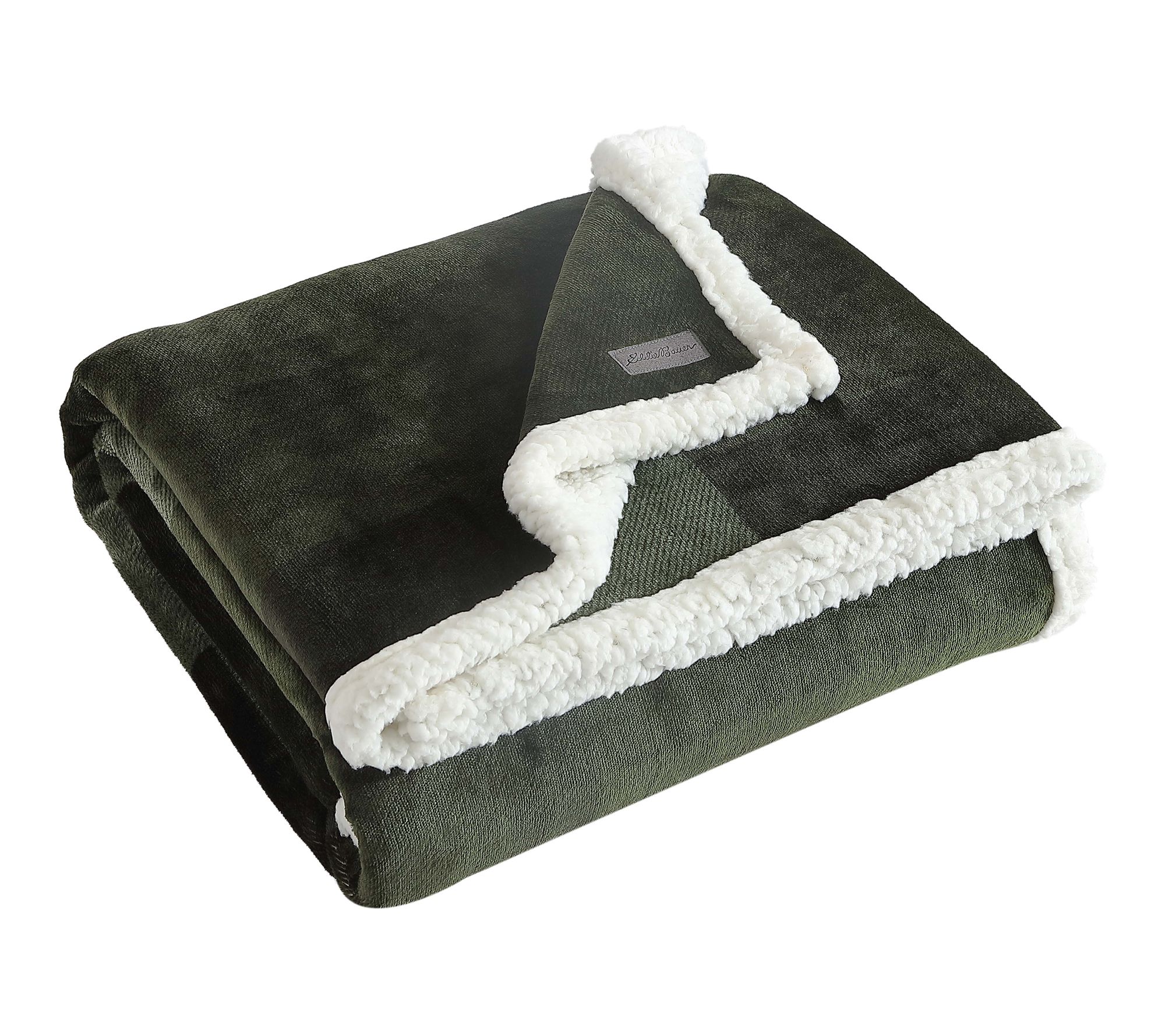 Eddie Bauer Pine Plaid Green Plush Fleece 50"X60" Throw