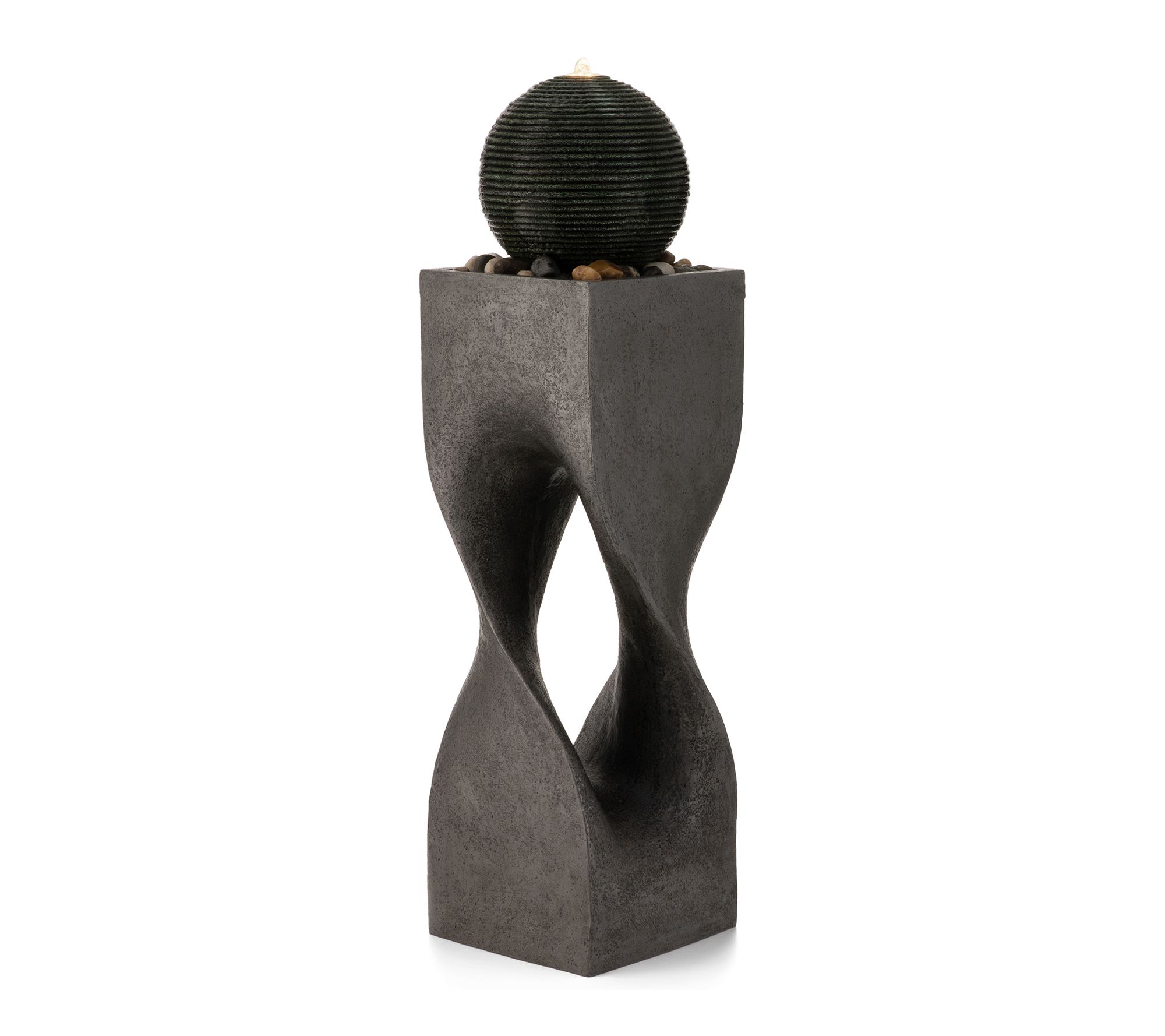 Glitzhome 36.5"H Modern Geometric Pedestal Sphere Floor Founta