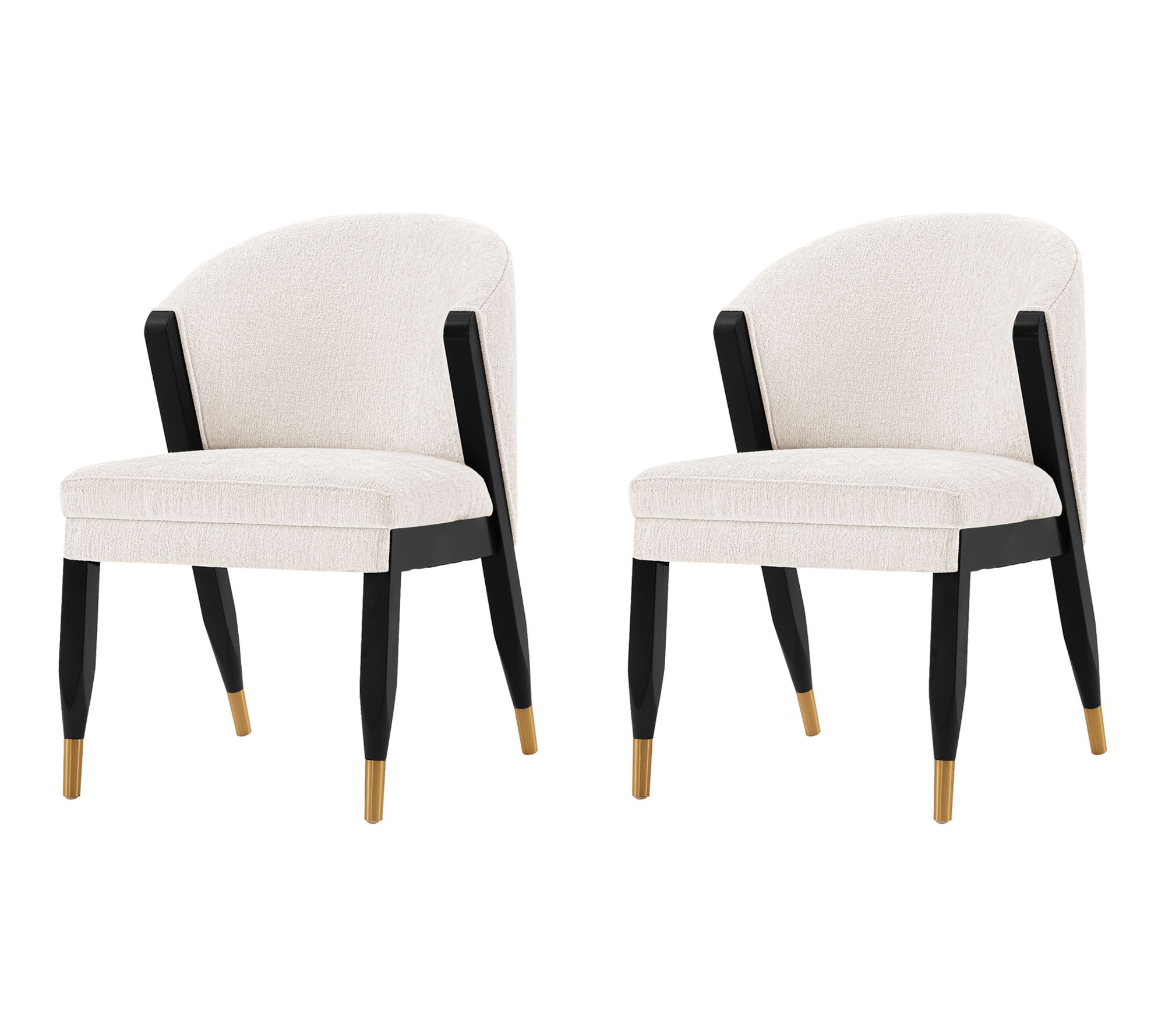 Manhattan Comfort Ola Wood Chenille Dining Chair - Set of 2