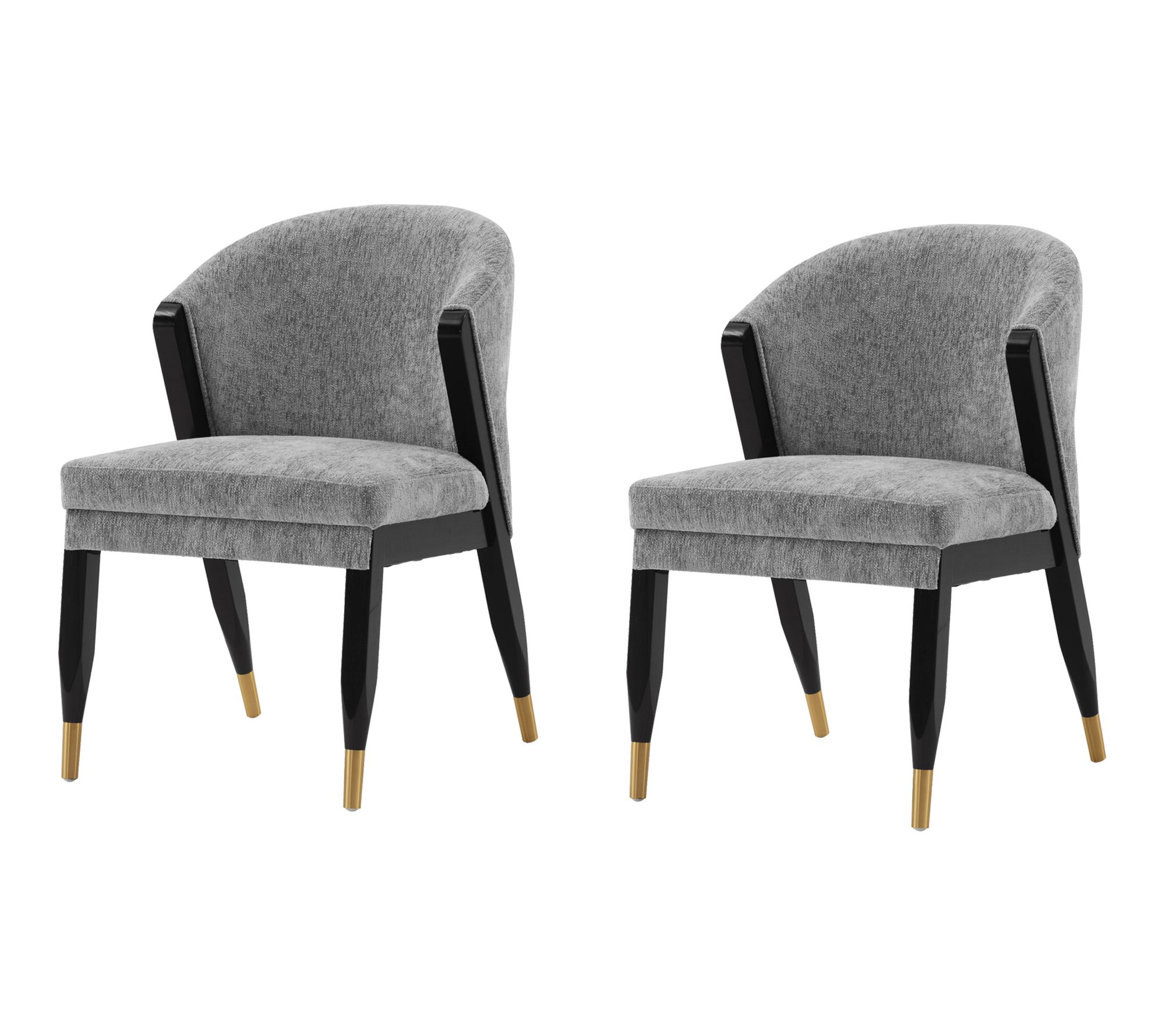 Manhattan Comfort Ola Wood Chenille Dining Chai r - Set of 2